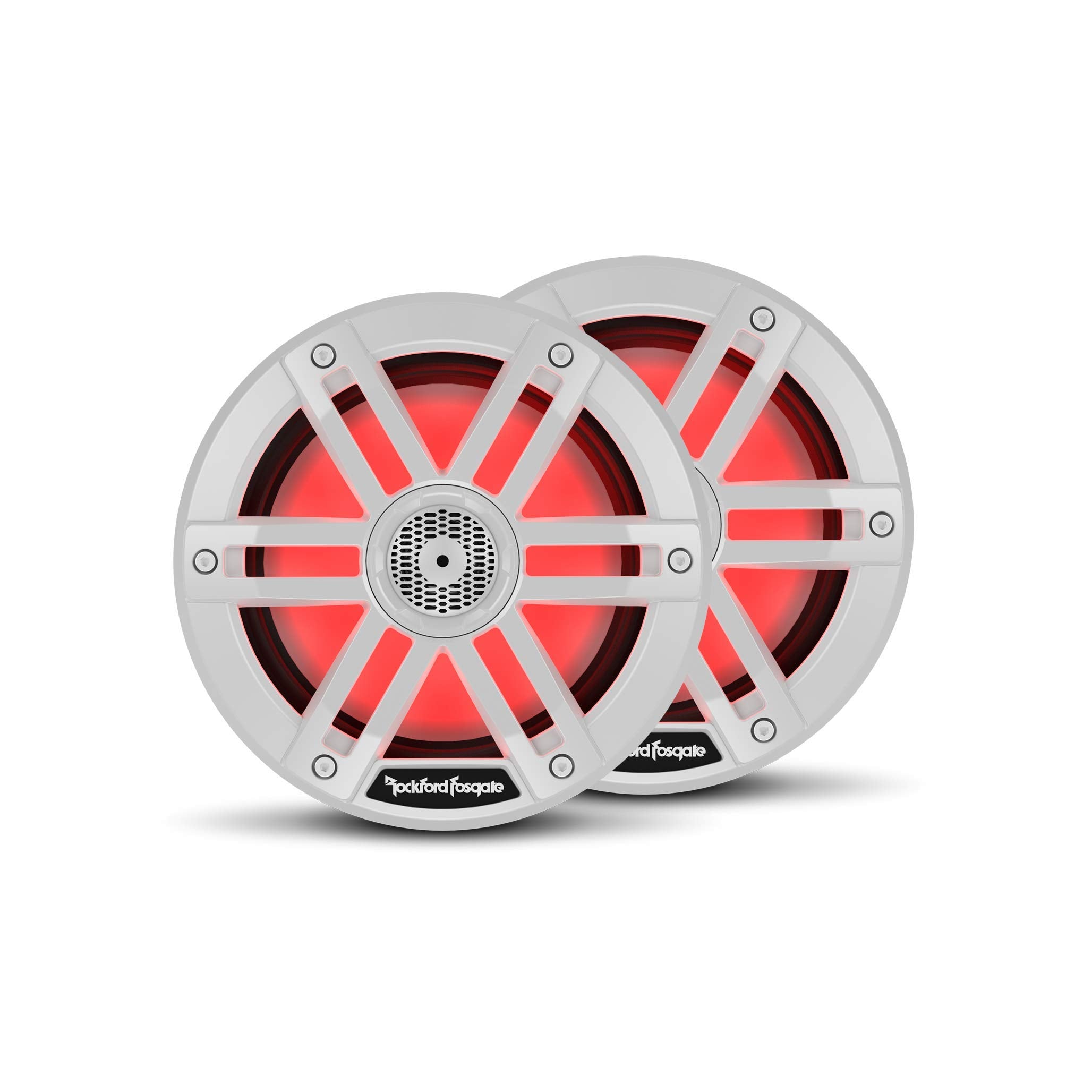 Rockford Fosgate M1-65 Color Optix 6.5    2-Way Coaxial Multicolor LED Lighted Marine Speakers - White (Pair)