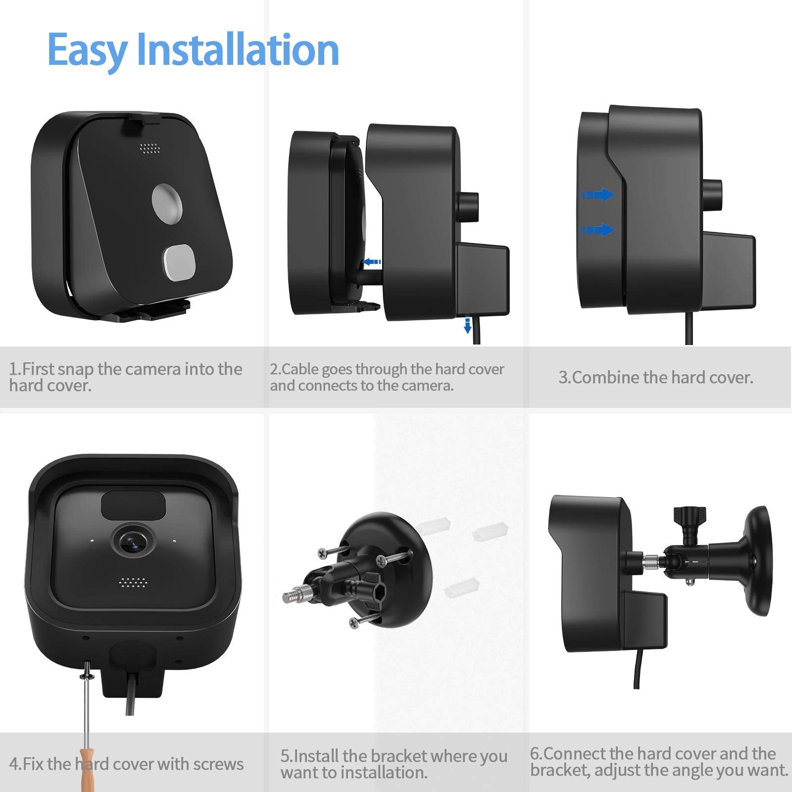 Blink Outdoor Camera Mount, Weatherproof Protective Cover And 360 Degree Adjustable Wall Mount With Blink Sync Module 2 Outlet M