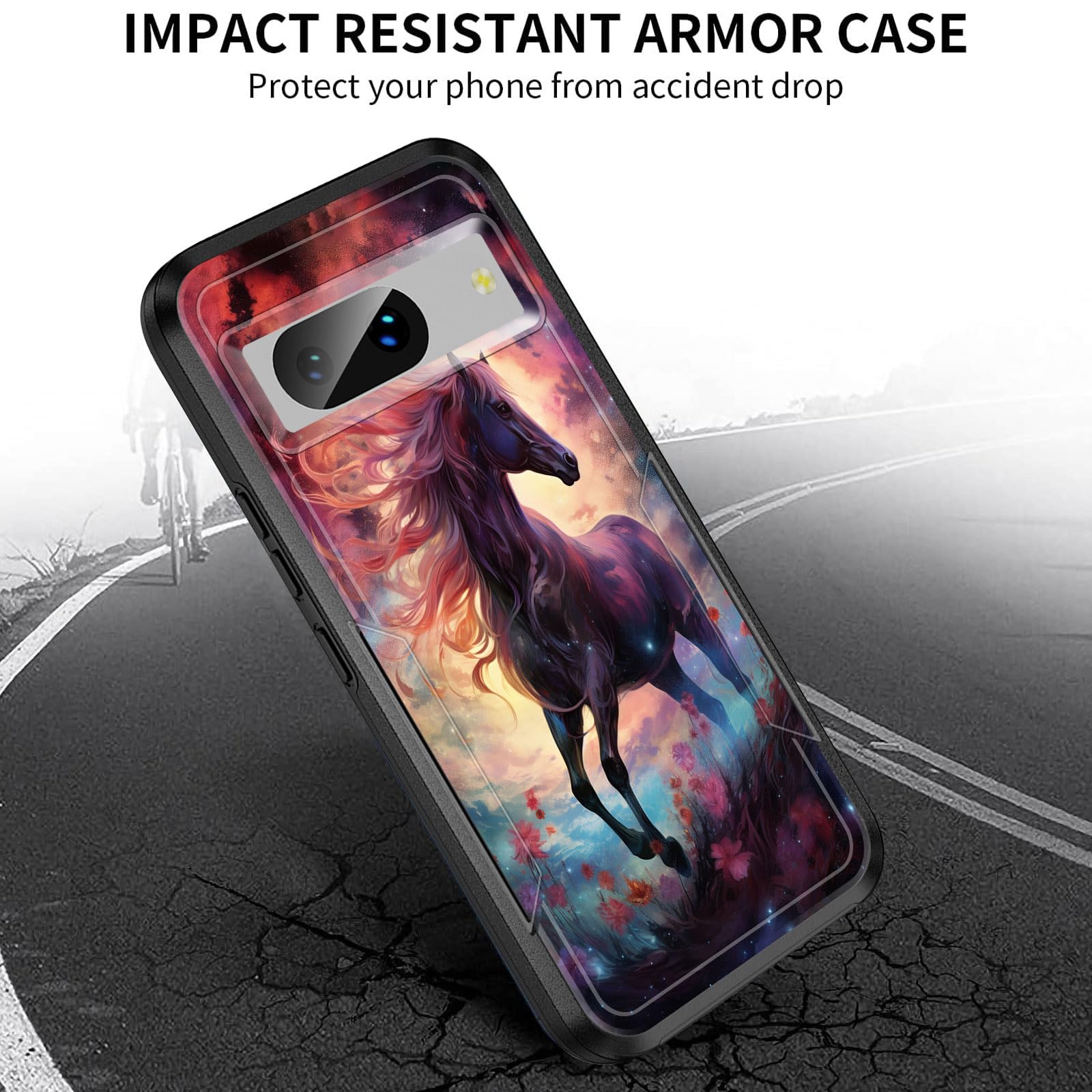 Jhyytujtyp For Pixel 8 Case,[Military Grade Drop Tested] Heavy-Duty Tough Rugged Shockproof Protective Case For Google Pixel 8 6