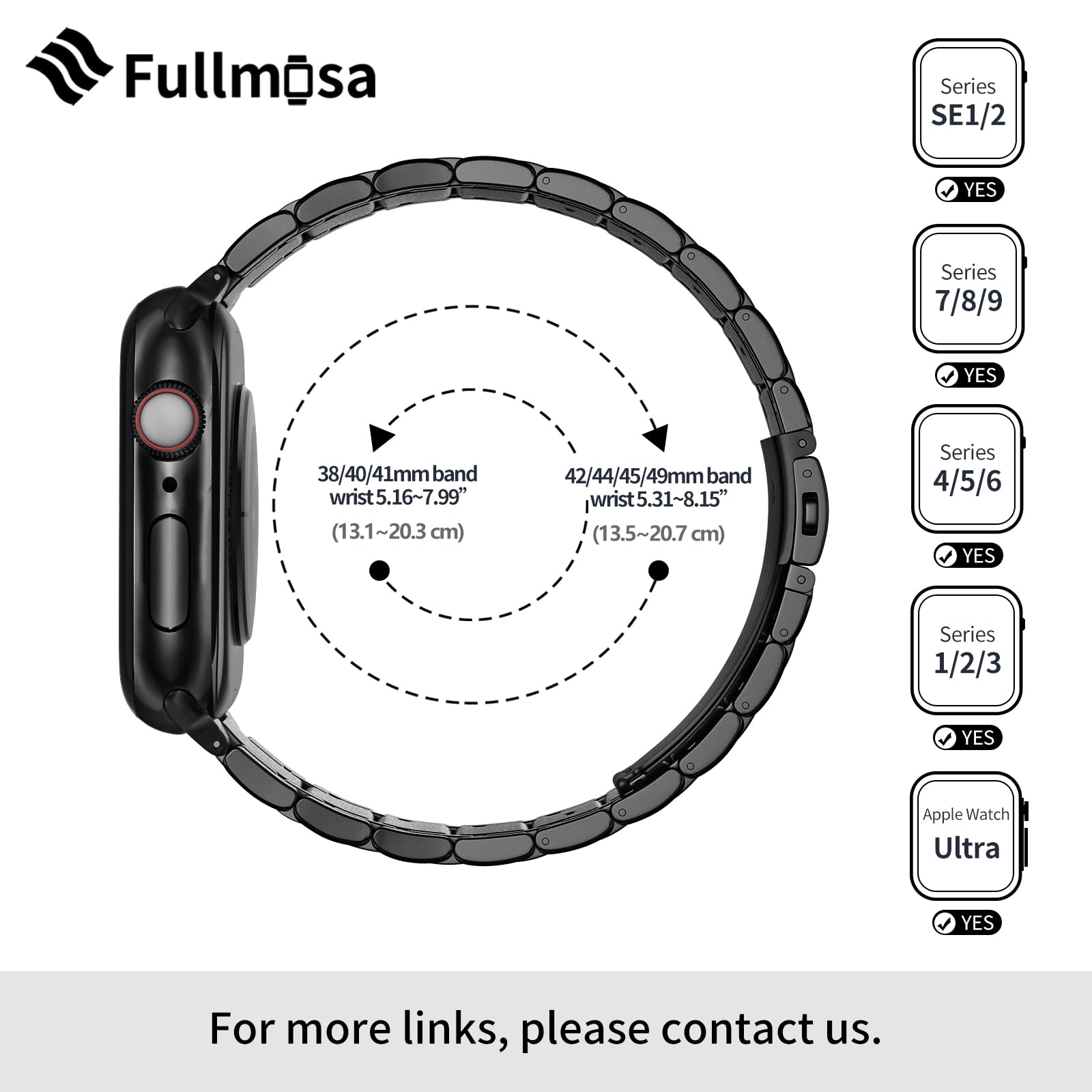 Fullmosa Compatible Metal Apple Watch Bands 41Mm 40Mm 38Mm 49Mm 46Mm 45Mm 44Mm 42Mm,Iwatch Band With Case For Apple Watch Ultra