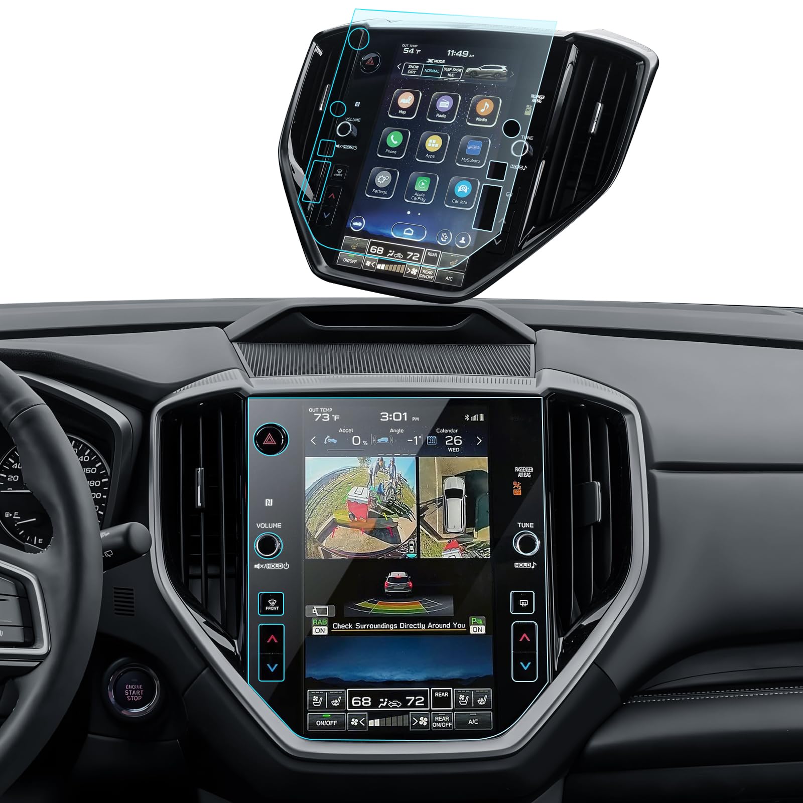 Lantu Ascent Screen Protector For 2023 2024 Subaru Ascent Center Control Touchscreen Car Navigation Protector Film Tempered Glas