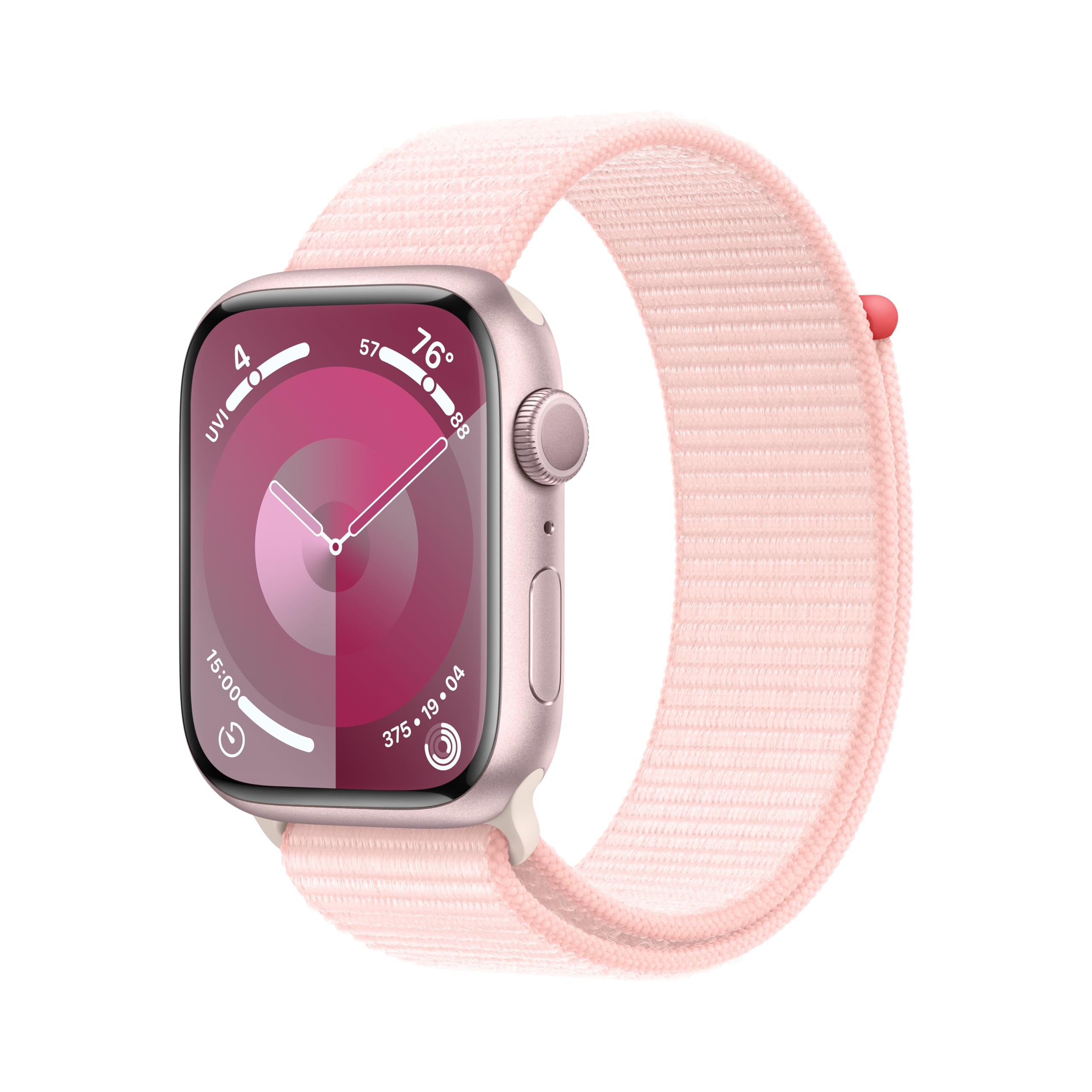 Apple Watch Series 9 [GPS, 45mm]   Pink Aluminum Case with Light Pink Sport Loop