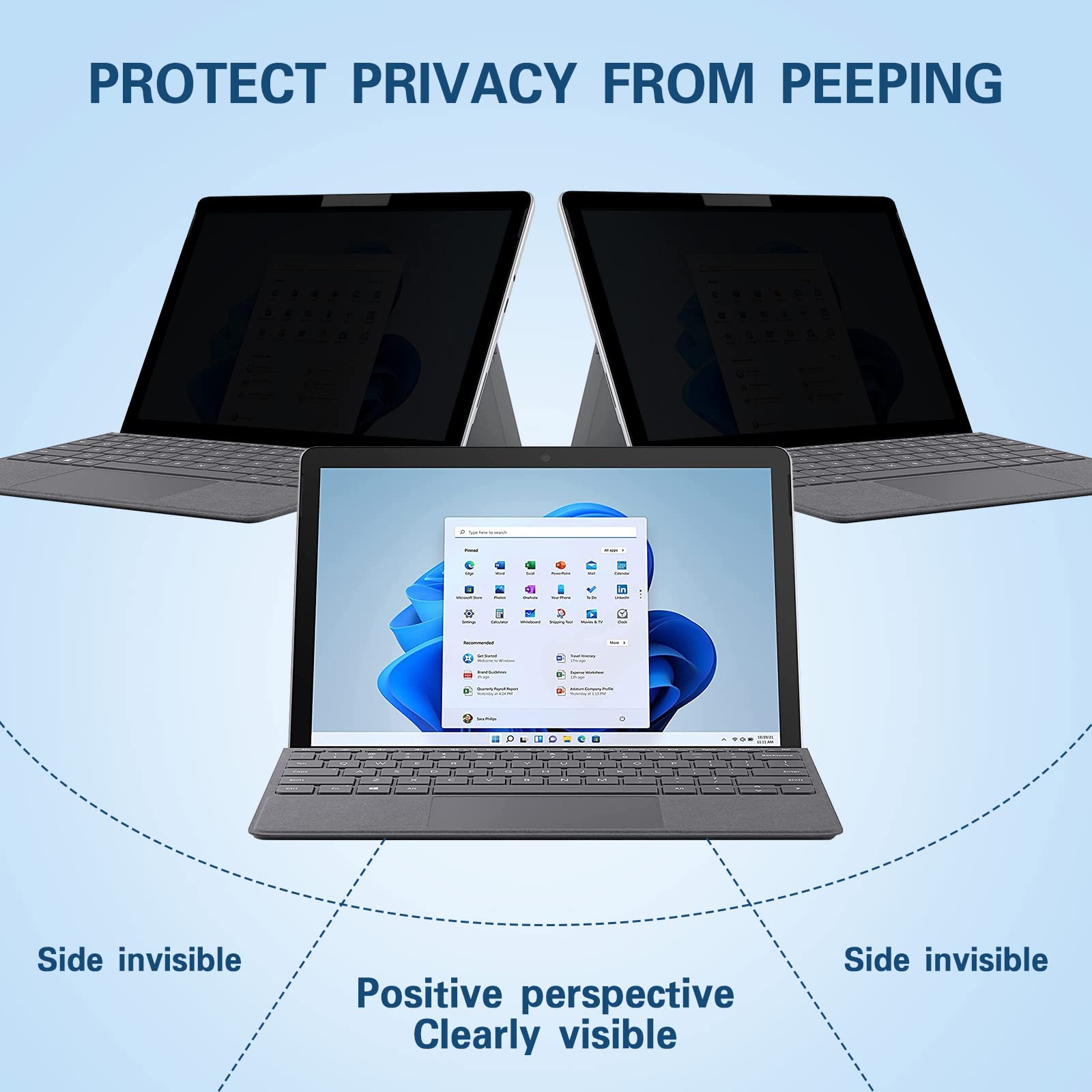 Privacy Screen Protector Compatible For Microsoft Surface Pro X,Surface Pro 8,Surface Pro 9,Surface Pro 10(Released In 2024) Ful