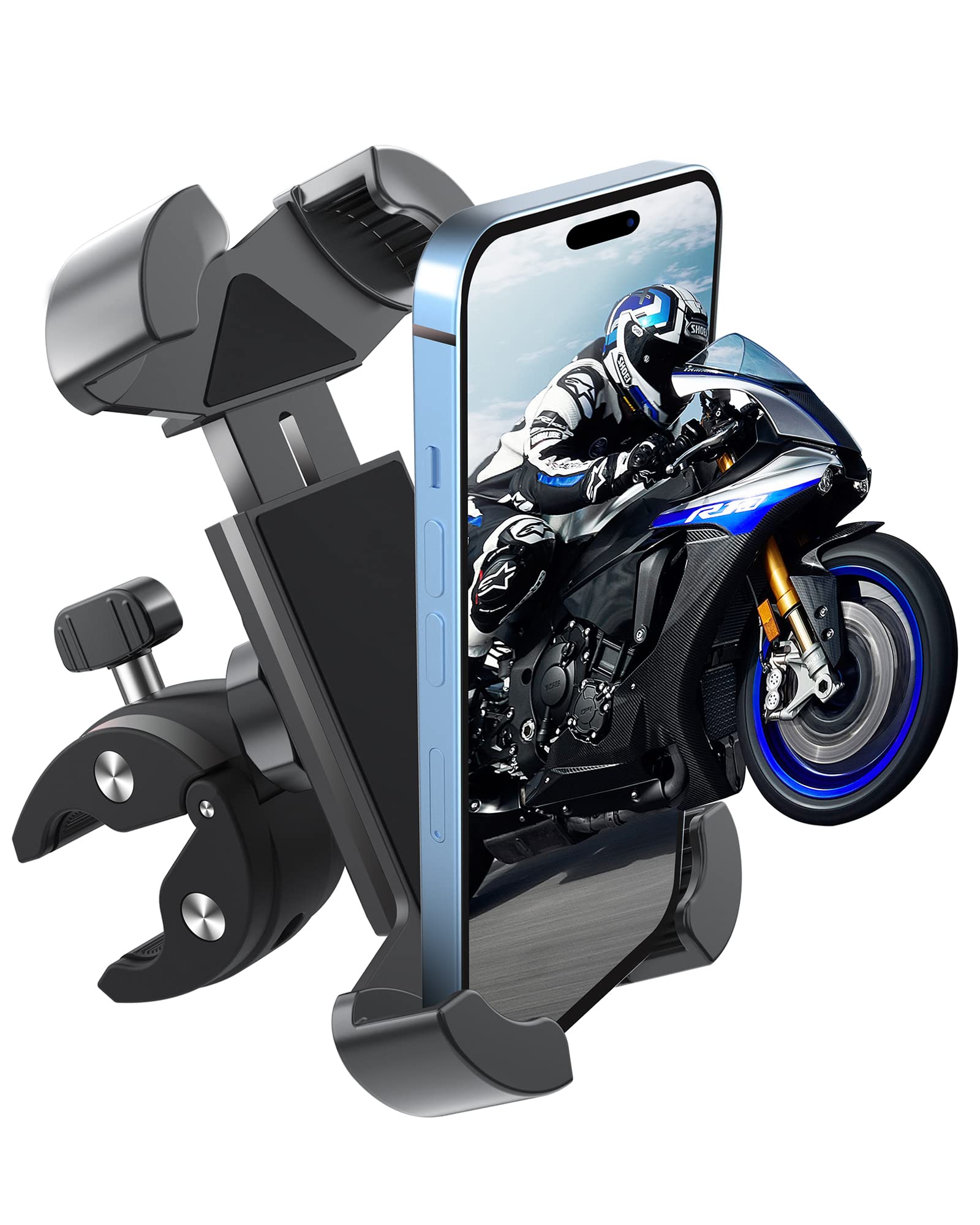 ORIbox Bike Phone Mount, Motorcycle Handlebar Mount, 360 Rotation Silicone Bicycle Phone Holder,Compatible with All Phone, Solid