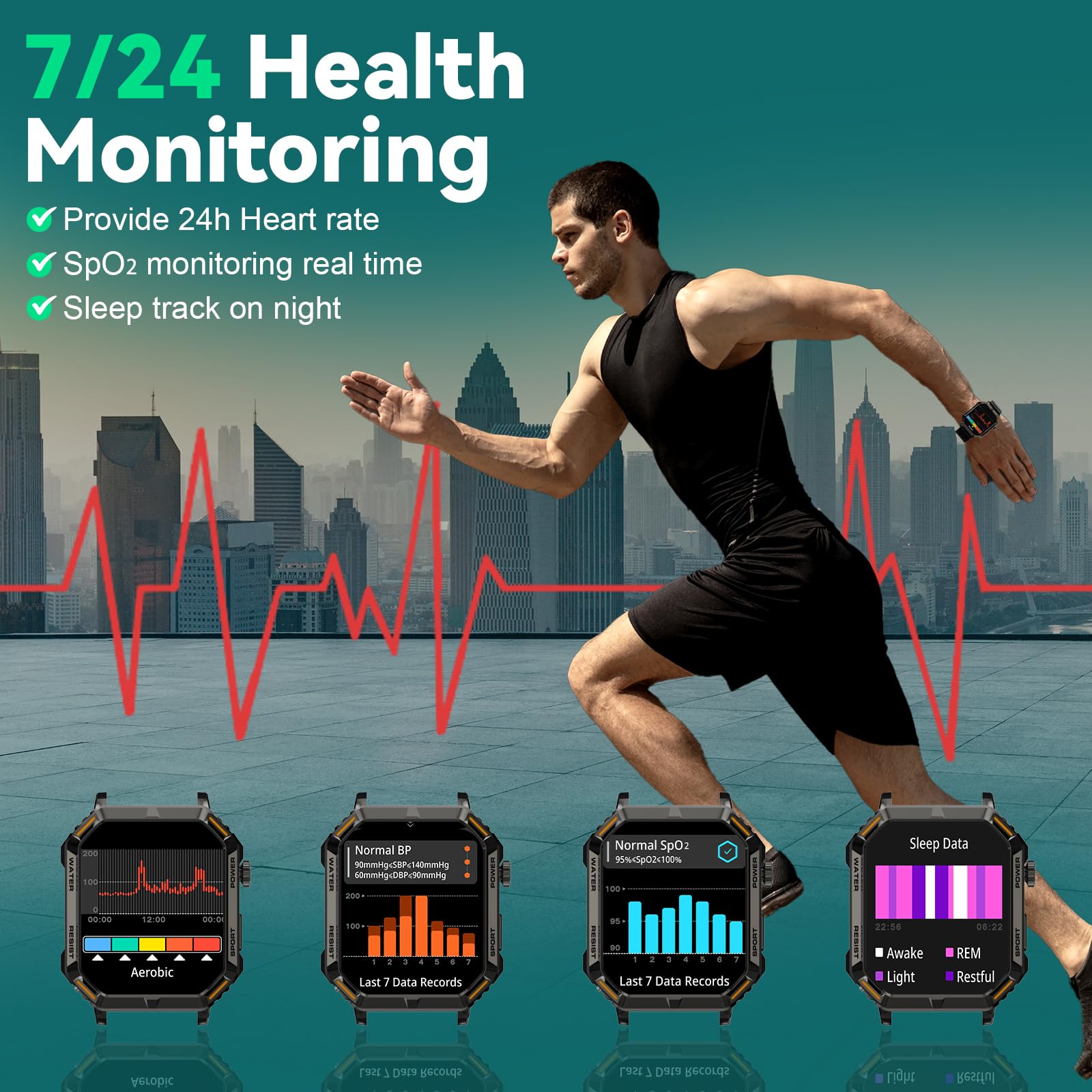 Homailida Smart Watch For Men With Answer/Make Calls, Fitness Tracker Watch With Waterproof 200+Sports Modes Health Monitor Slee