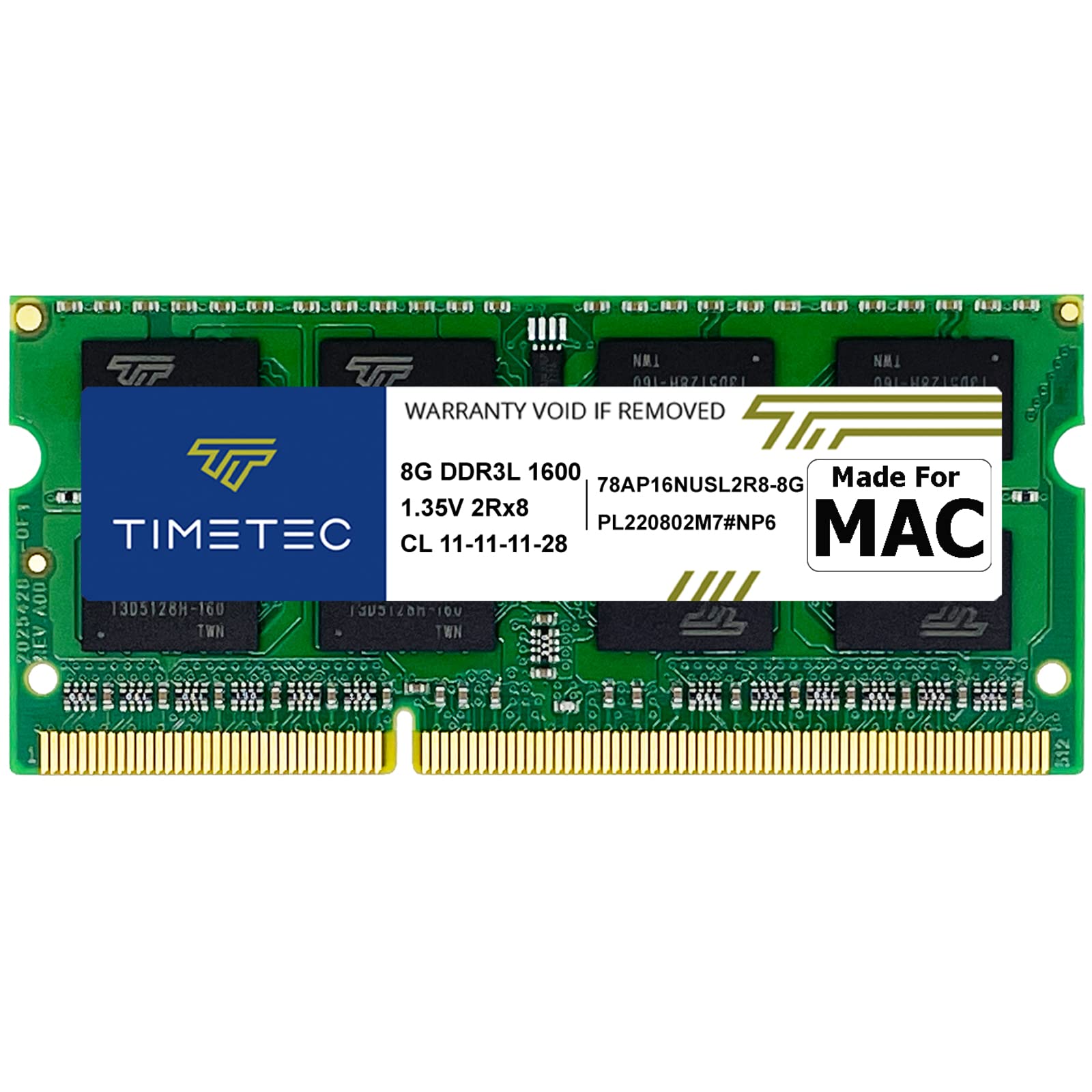 Timetec 8GB Compatible for Apple DDR3L 1600MHz PC3L-12800 for Mac Book Pro (Early/Late 2011,Mid 2012), iMac(Mid 2011,Late 2012,E
