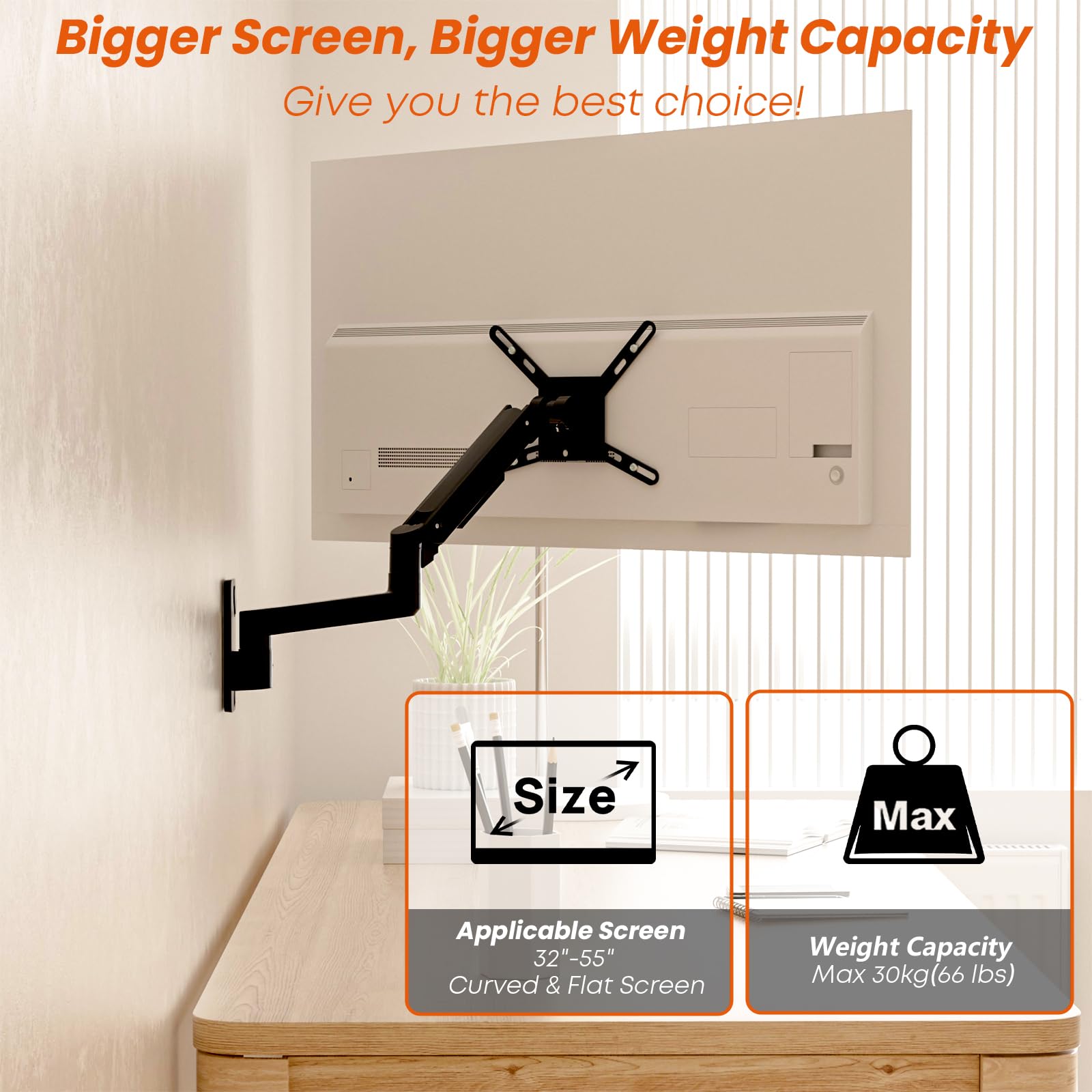 PUTORSEN VESA Adapter Mount Bracket Kit for Screens 32 to 55 inch LCD LED TV, TV Mount Adapter Bracket Upgrade Mounting Holes up to 400x400 mm, Black