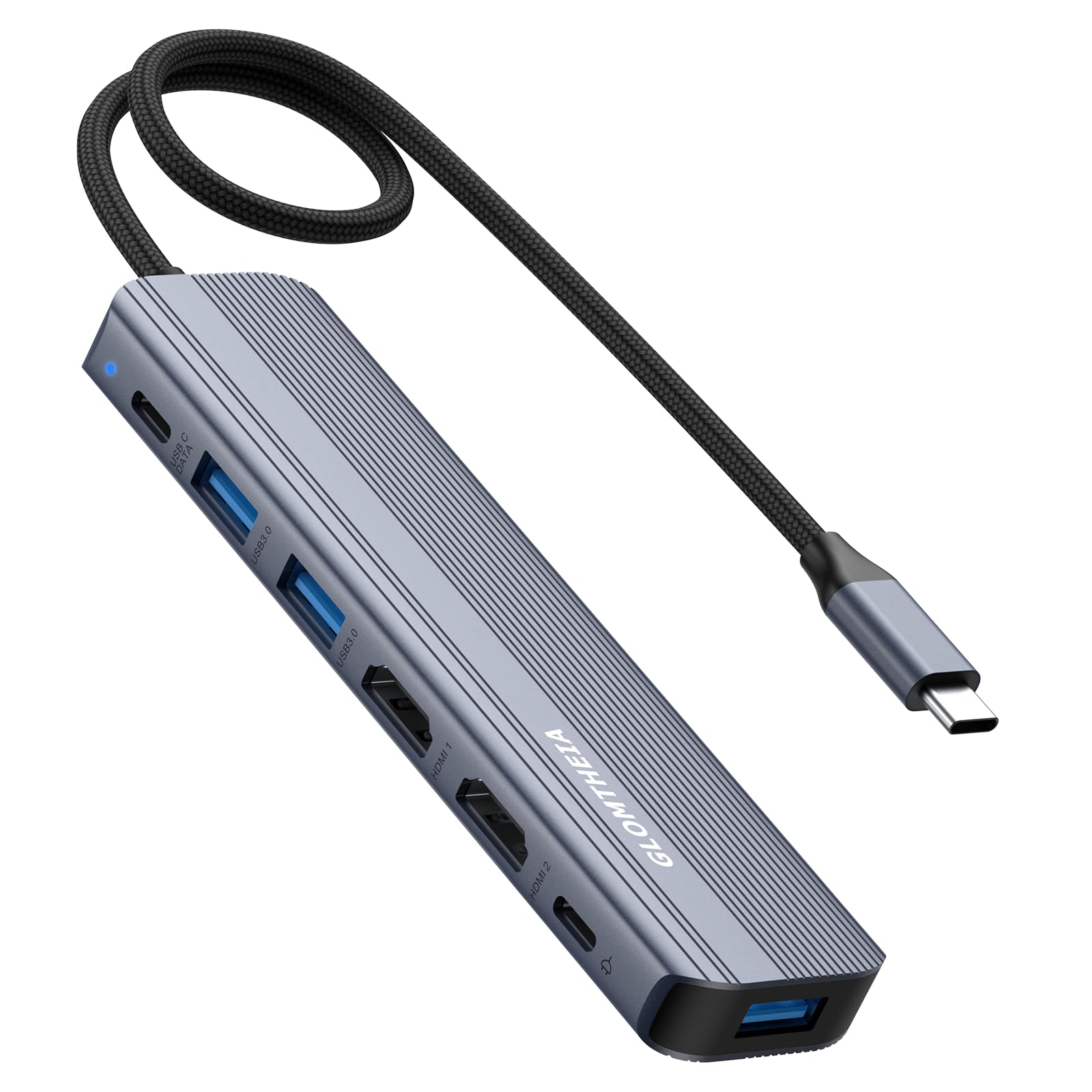 Glomtheia USB C Hub Docking Station Dual Monitor for Laptop, MacBook Air/Pro Dock Adapter Multiport Dongle with 2 HDMI Ports 4K 