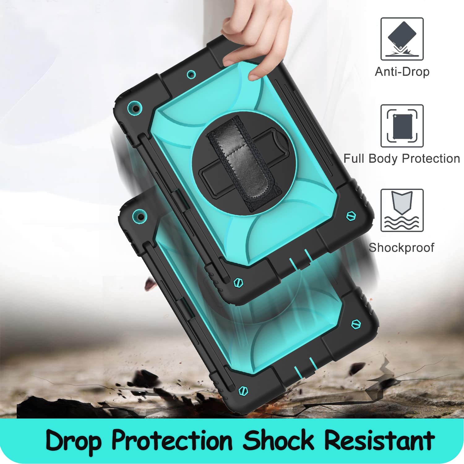 Ltrop Ipad 9Th Generation Case, Ipad 10.2 Case(2021/2020/2019), Ipad 8Th/7Th Generation Case [Shoulder/Hand Strap][Pencil Holder