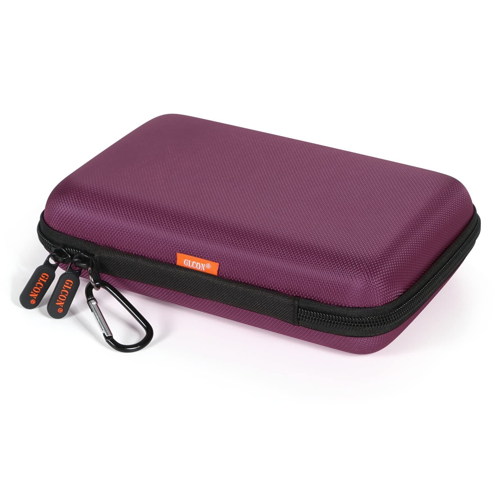 GLCON Deep Purple Carrying Case Hard Storage Case Electronics Organizer Tech Pouch for Hard Drive, Power Bank, Cell Phone, Charg