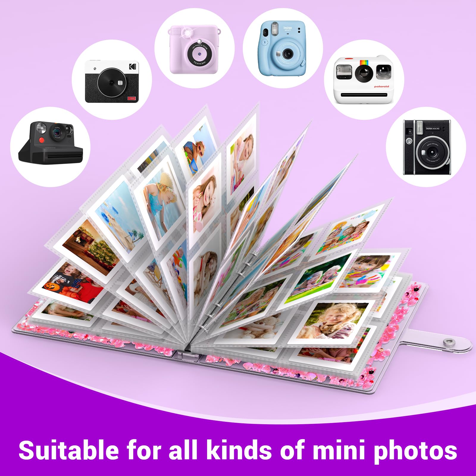 Kids Photo Album For Instax Mini, Photo Album For Polaroid, Applicable To Fujifilm Instax Mini 11 12 40 Kodak Mini Photo, Gift F