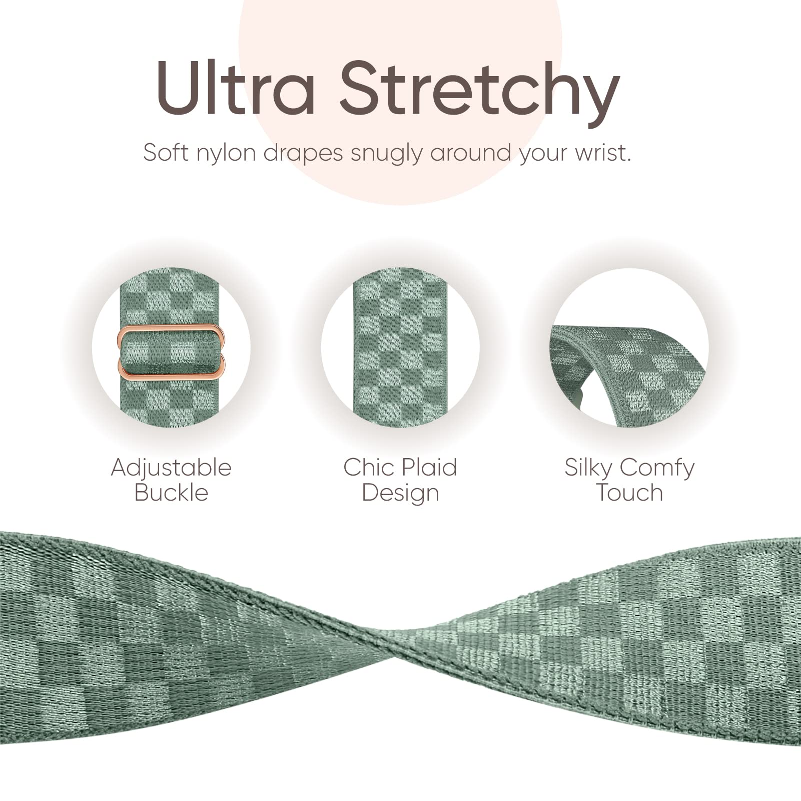 Stretchy Nylon Solo Loop Compatible With Apple Watch Band 38Mm 40Mm 41Mm 42Mm 44Mm 45Mm 49Mm, Adjustable Braided Sport Elastic W