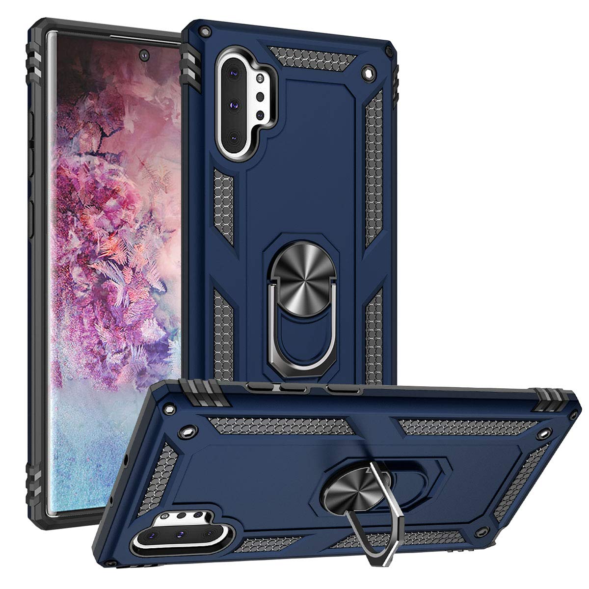 Addit Note 10 Plus Case,Note 10+ Case, [Military Grade ] 15Ft. Drop Tested Protective Case With Magnetic Car Mount Ring Holder S