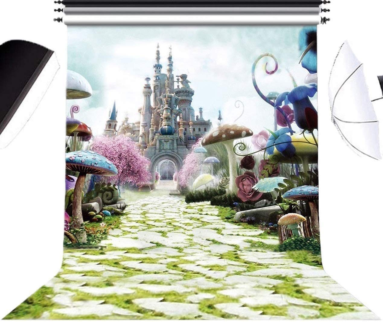 5X7Ft Alice In Wonderland Photo Backdrop Photography Background For Newborn,Baby Shower,Kid'S Birthday Party Decorations Supplies Booth Studio Props
