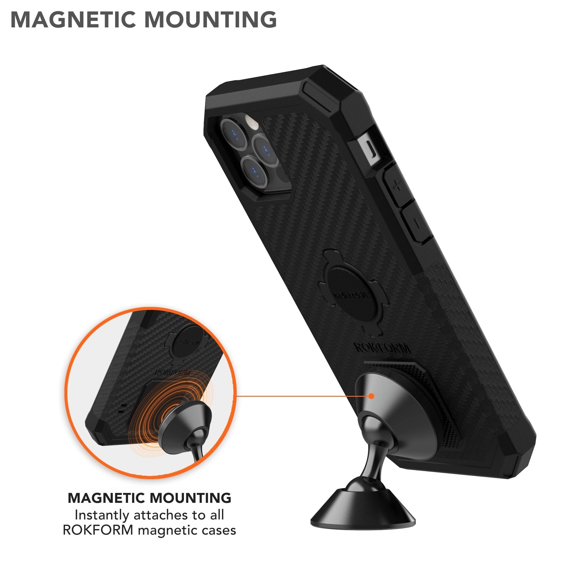 Rokform   Adjustable Magnetic Car Mount, 360 Degree Swivel With 3M Vhb Tape, Cell Phone Holder, Aluminum Dashboard Phone Mount S