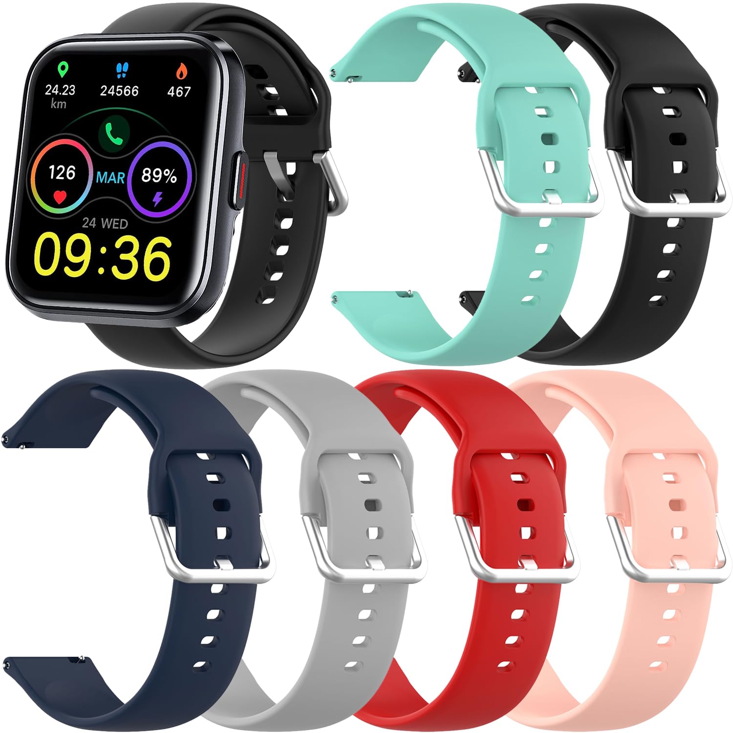 Chofit Compatible With Spade & Co Health Smartwatch 3 Bands,Flexible Silicone Wristband Adjustable Bracelet Loop Sport Band For