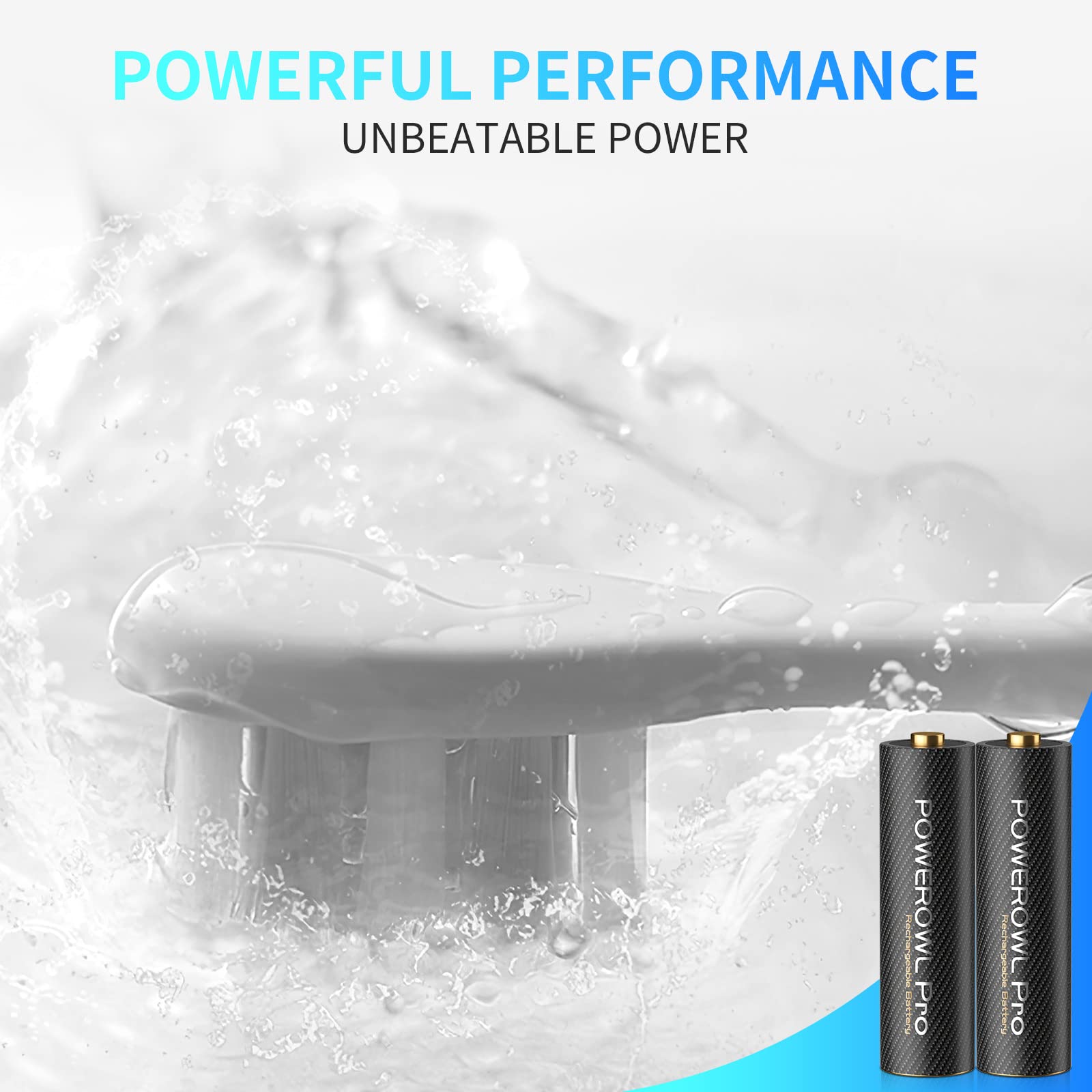 Powerowl Goldtop Rechargeable Aa Batteries Pro W/ 8 Bay Charger, High Capacity 2800Mah, Premium Nimh Double A Battery  8 Count