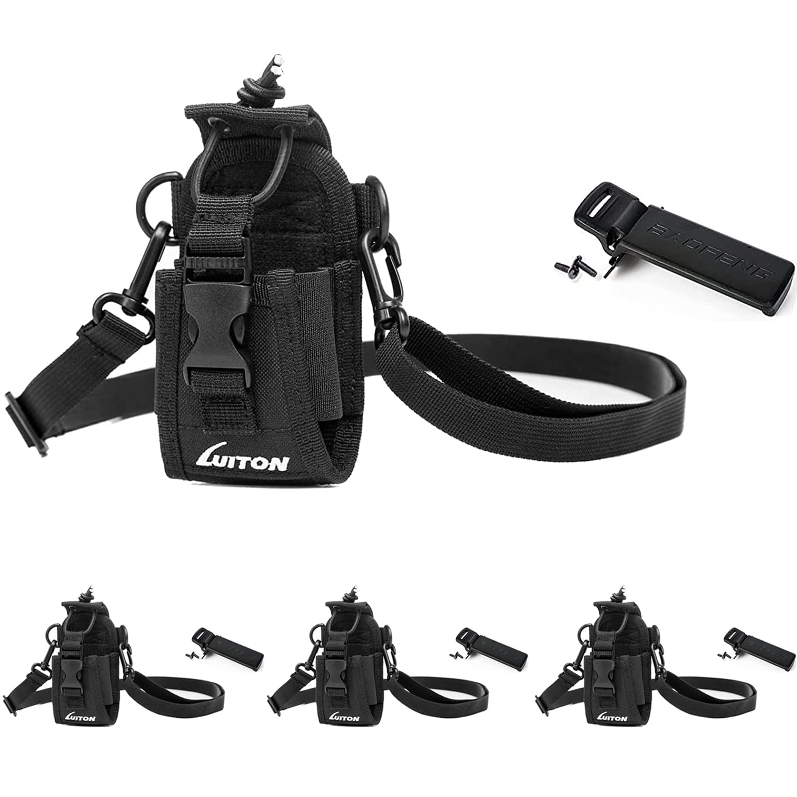 Radio Holder Walkie Talkie Pouch Molle Radio Pouch Baofeng Radio Holster Strap Radio Case For Duty Belt Compatible With Baofeng Uv5R 888S F8Hp Kenwood Icom Hyt Arcshell Retevis H777 (4 Pack)