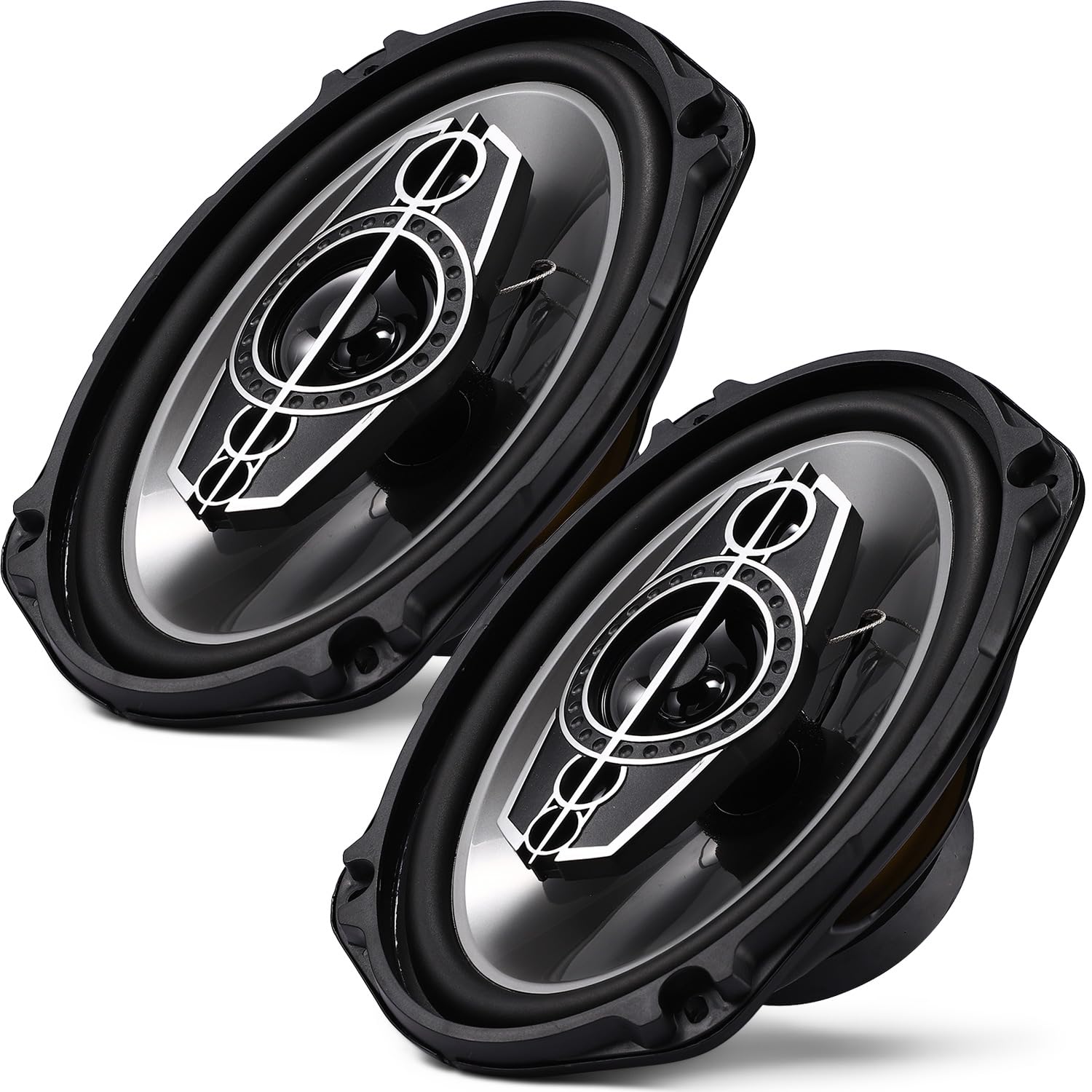 Suacopzar 6 X 9 5 Way Car Coaxial Audio Speakers (Pair), 1000W Peak 4 Ohm Vehicle Coaxial Speaker W/Pei Dome Tweeters, Universal