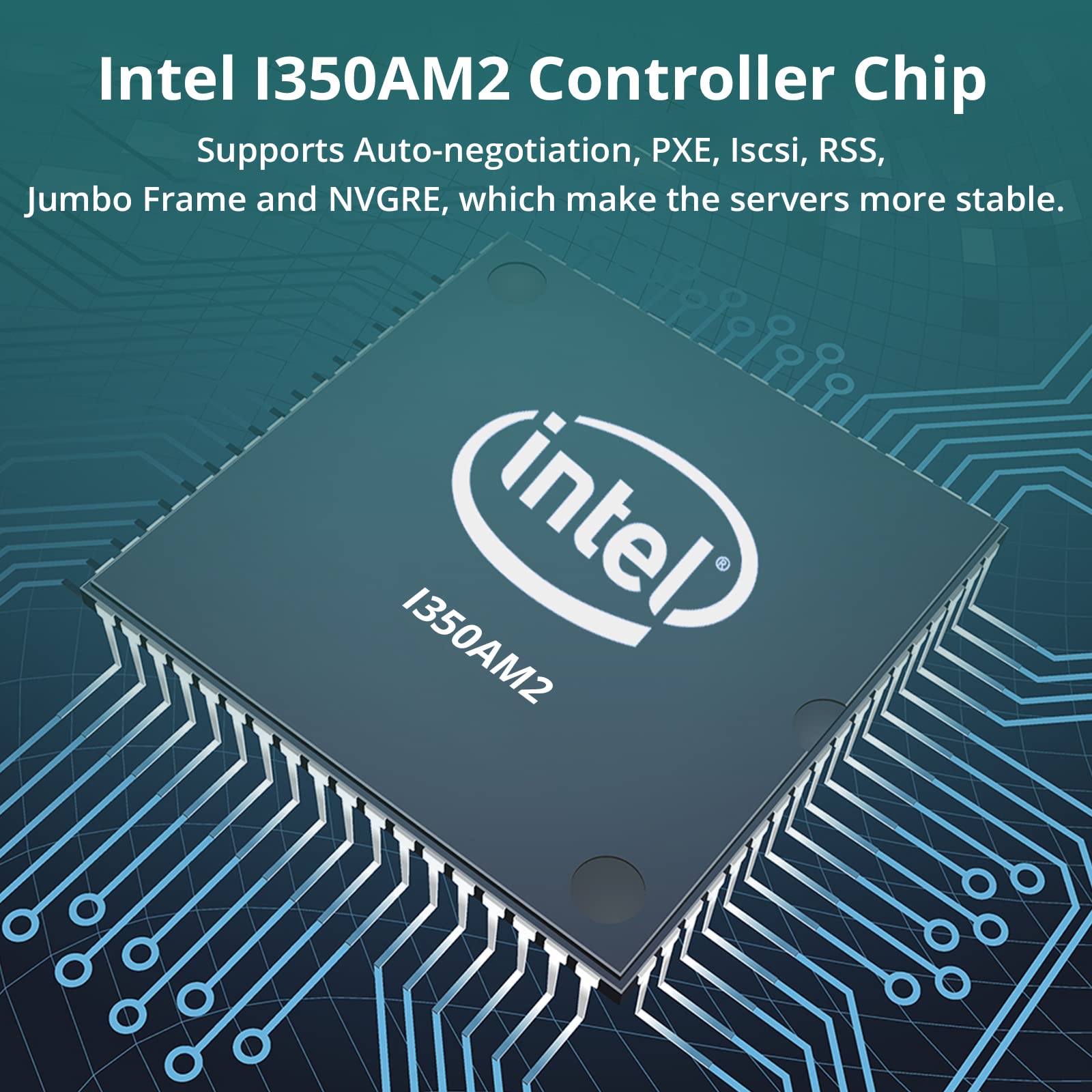 1.25G Gigabit Ethernet Converged Network Adapter (Nic) With Intel I350Am2 Controller   Compatible For Intel I350 T2, Dual Copper