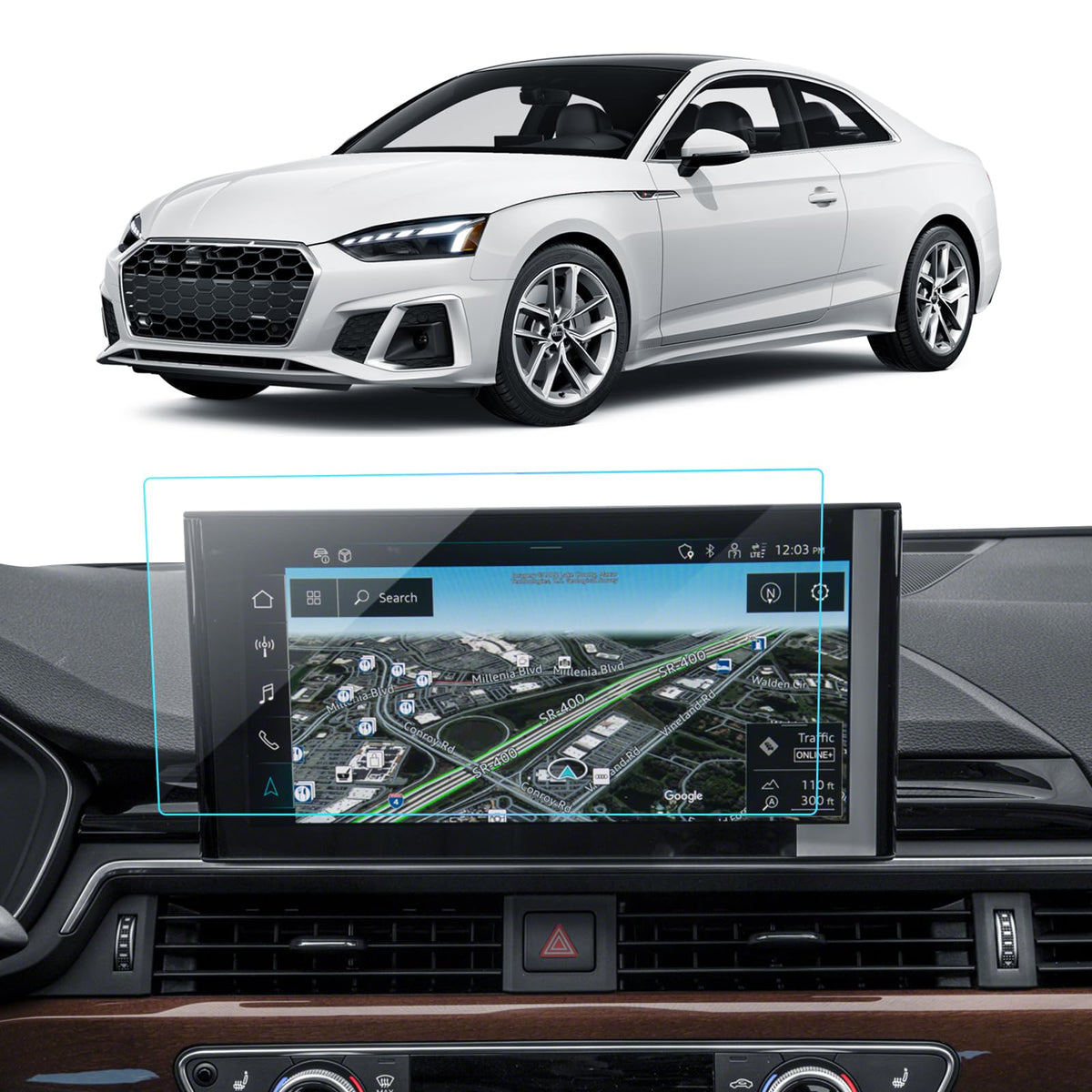 Lantu Car Screen Protector For 2024 2023 2022 2021 2020 Audi A4 A5 Q5 Accessories Navigation Touchscreen Protector Film Tempered