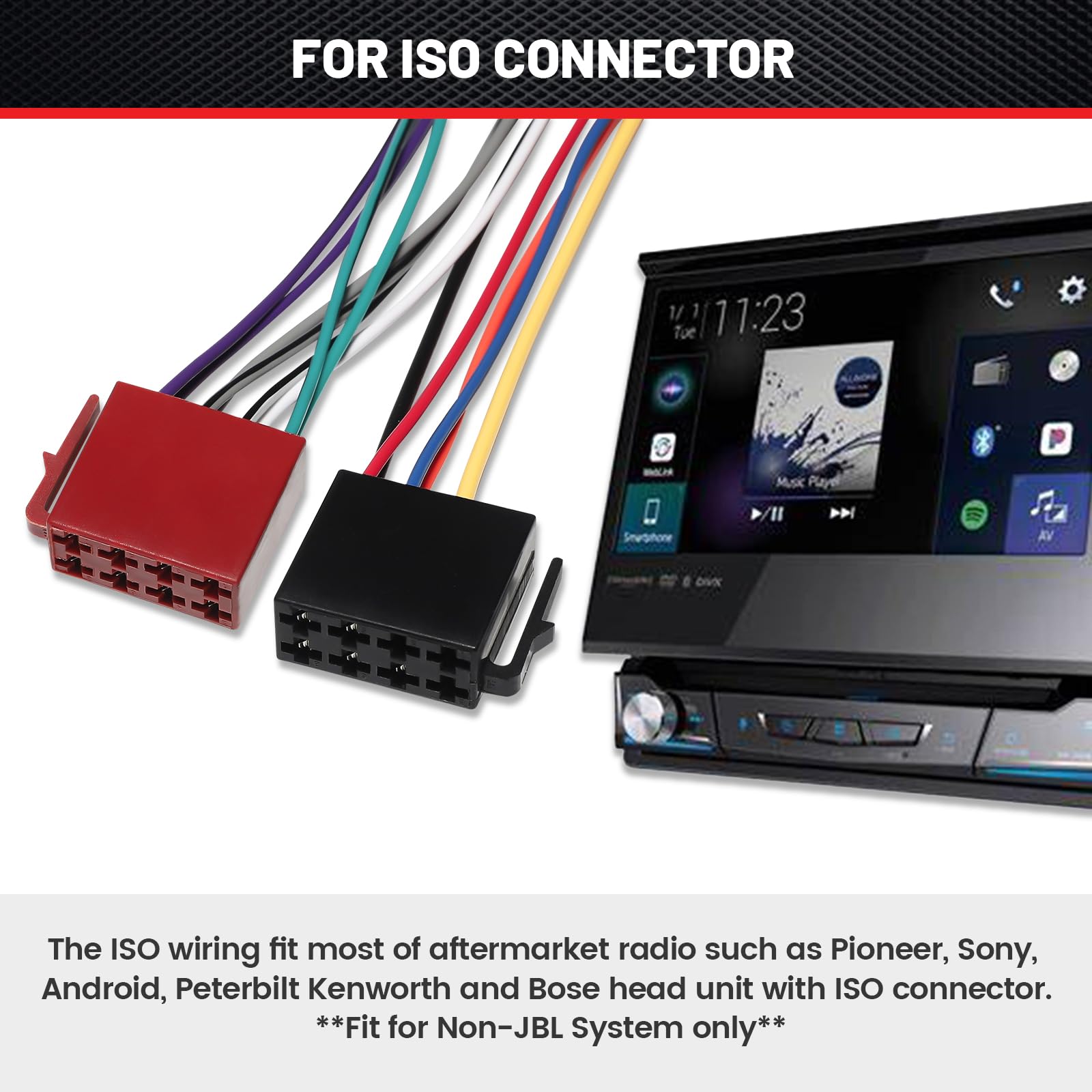 Red Wolf Car Radio Iso Wiring Harness Compatible With Toyota 2005 2020 Tacoma, 1996 2009 Rav4, 2004 2018 Tundra, Subaru 2014 2019 Wrx Forester Non Jbl System Aftermarket Stereo Iso Wire Cable Plug