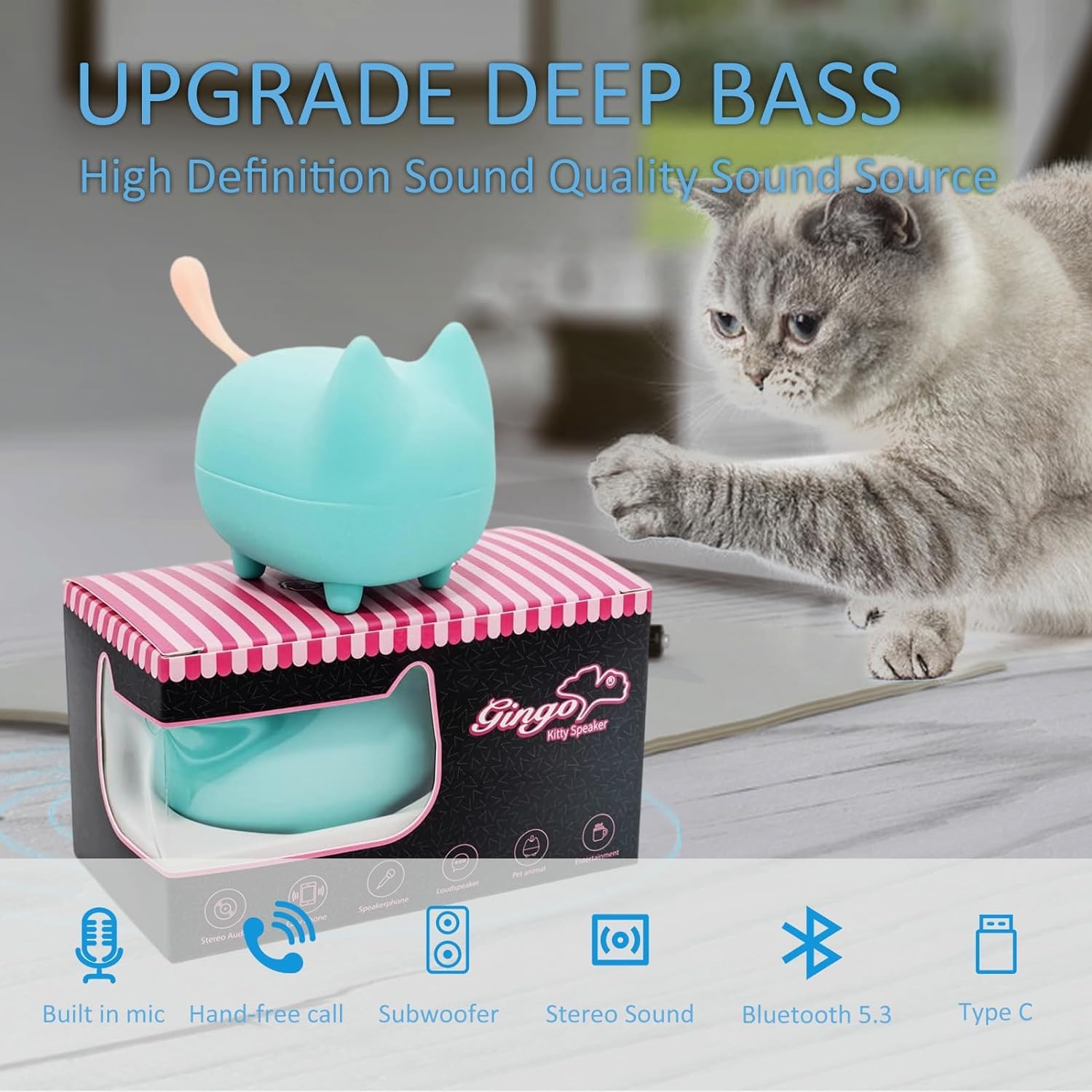 Gingo Portable Bluetooth Speaker, Mini Wireless Speakers With Clarity Stereo, Tws Pairing,Built In Mic, Super Bass,40H Playtime,