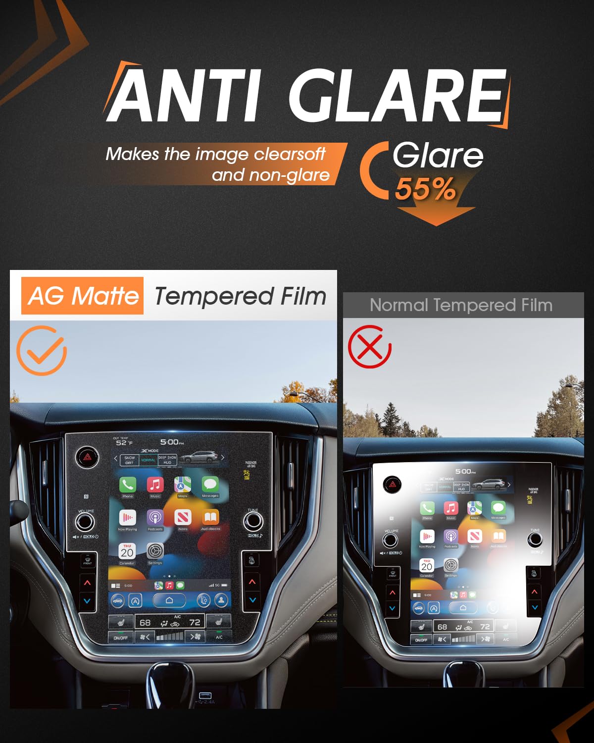 Cdefg (Matte Screen Protector For Subaru Outback Legacy 2025 2024 2023 2022 2021 2020 Accessories Premium Onyx Edition Wilderness Limited Touchscreen  11.6' Matte Anti Glare Tempered Glass