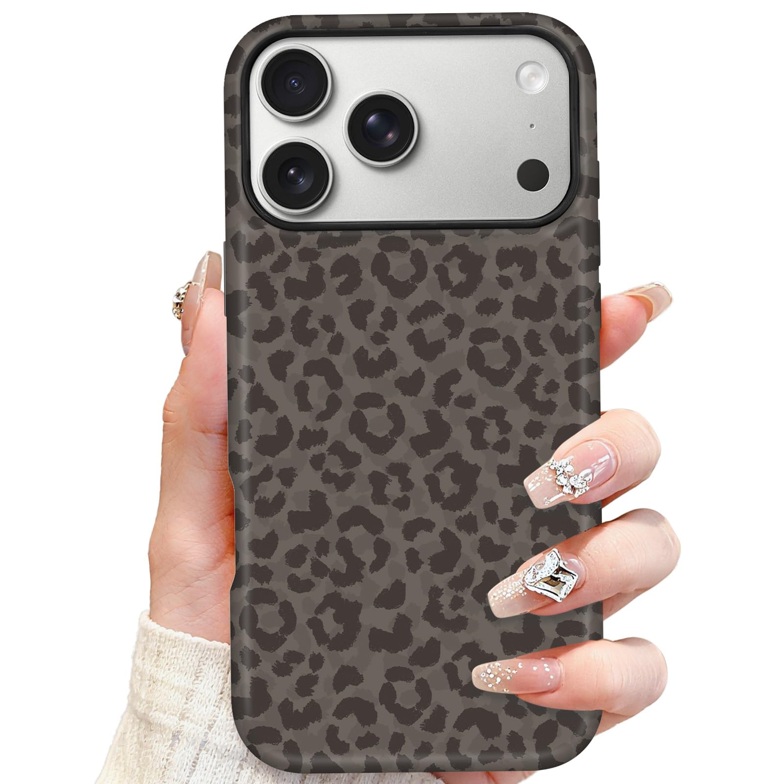 SOKAD Magnetic Leopard Phone Case for iPhone 17 Pro, Cute Cheetah Pattern Compatible with Magsafe Matte Protective Case Cover wi