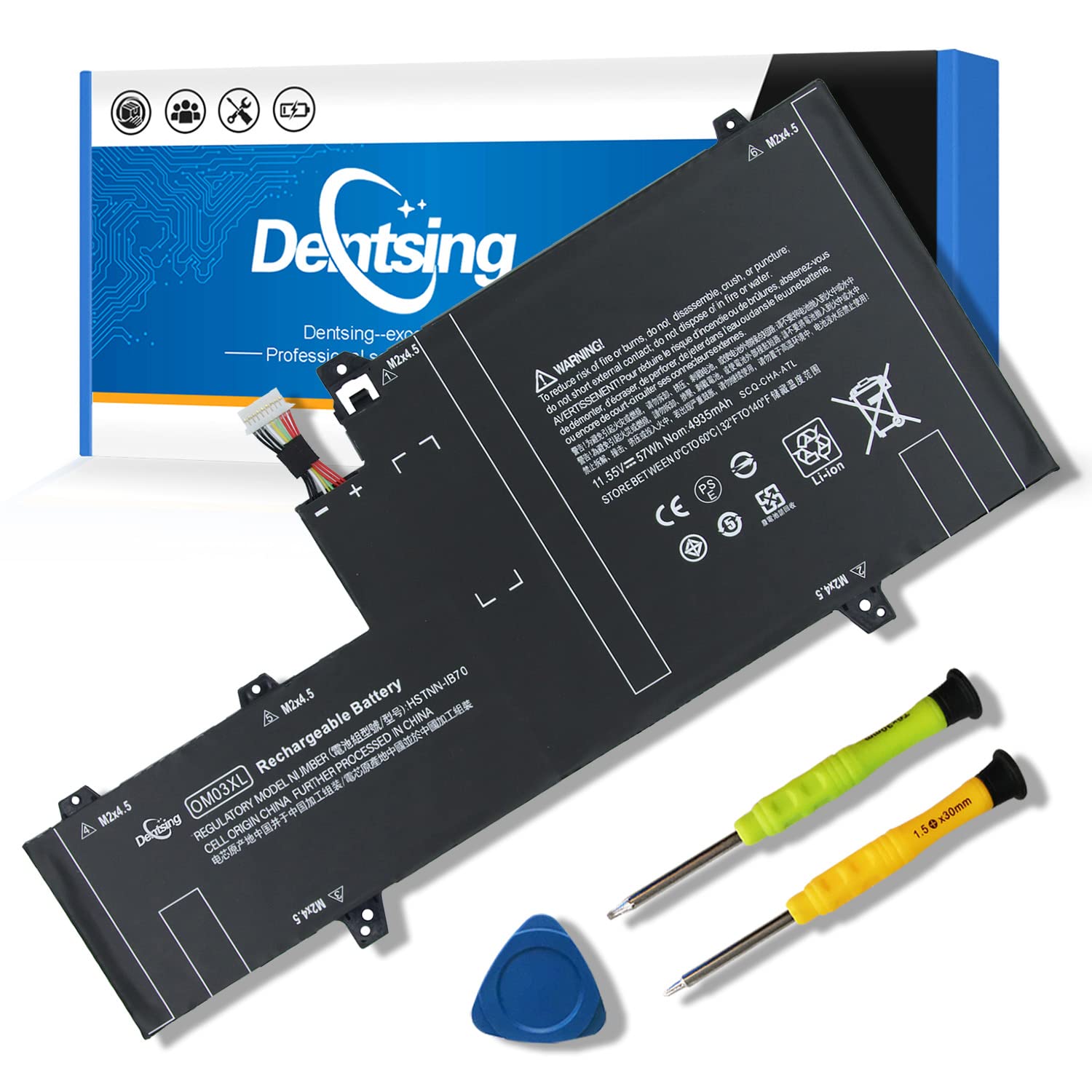 Dentsing Om03Xl 11.55V 57Wh/4935Mah 3 Cell Hstnn Ib7O 863167 171 Laptop Battery Compatible With Hp Elitebook X360 1030 G2 1Gy31P