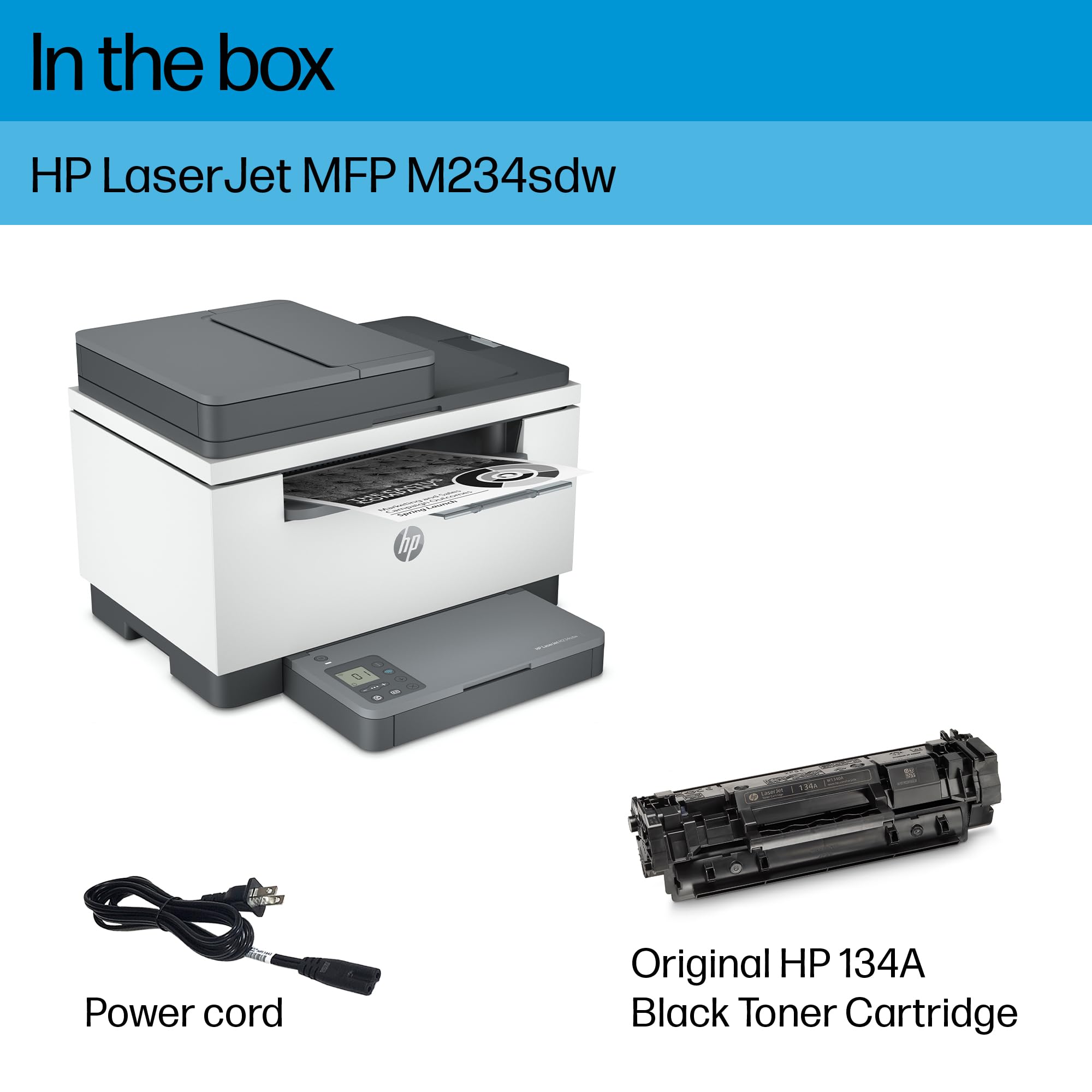 Hp Laserjet Mfp M234Sdw Wireless Black & White Printer, Print, Scan, Copy, Fast Speeds, Easy Setup, Mobile Printing, Best-For-Sm