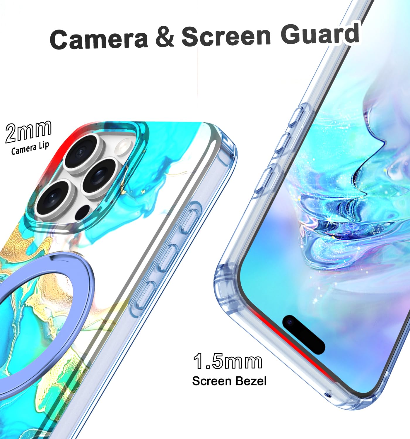 Lamcase For Iphone 16 Pro Case With Magnetic Invisible Ring Stand [Compatible With Magsafe], Full Body Rugged Slim Women Men Gir