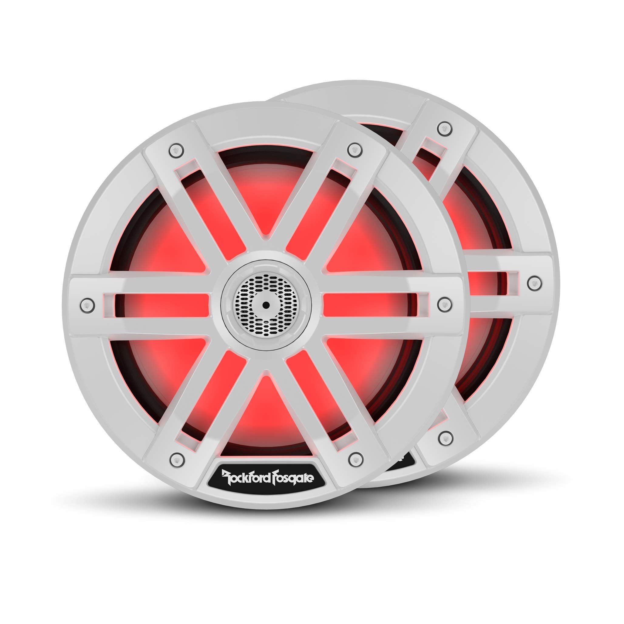Rockford Fosgate M1-8 Color Optix 8    2-Way Coaxial Multicolor LED Lighted Marine Speakers - White (Pair)