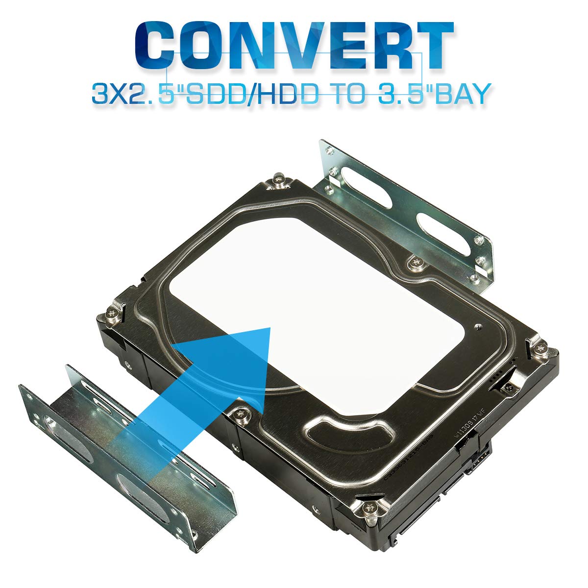 Hdd Hard Drive Metal Mounting Bracket Adapter, Convert Any 3.5 In Hdd Into One 5.25 In Drive Bay(1X3.5 To 5.25 In)