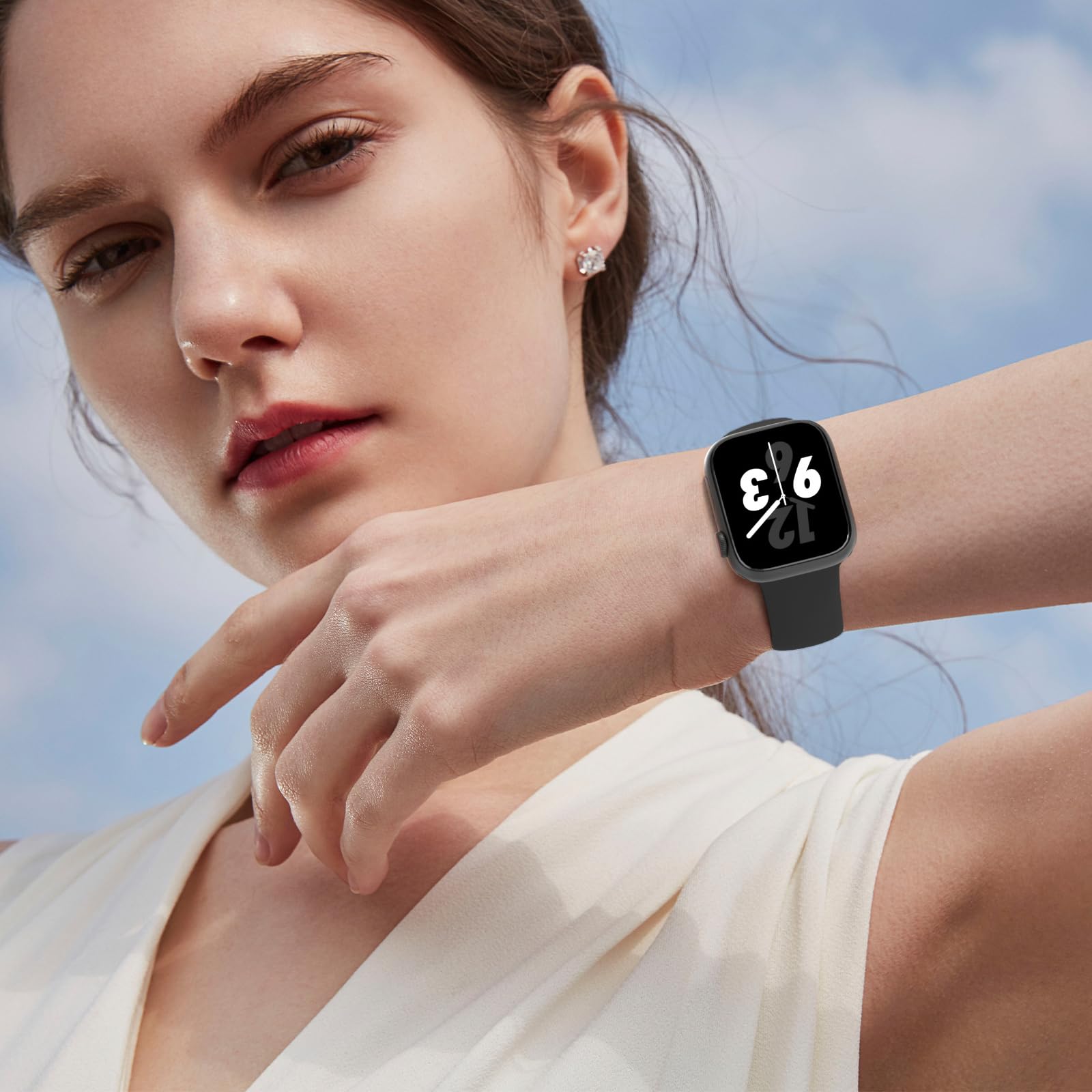 Sport Band Compatible With Apple Watch 38Mm 40Mm 41Mm 42Mm 44Mm 45Mm 46Mm 49Mm, Replacement Soft Silicone Strap Wristbands For I