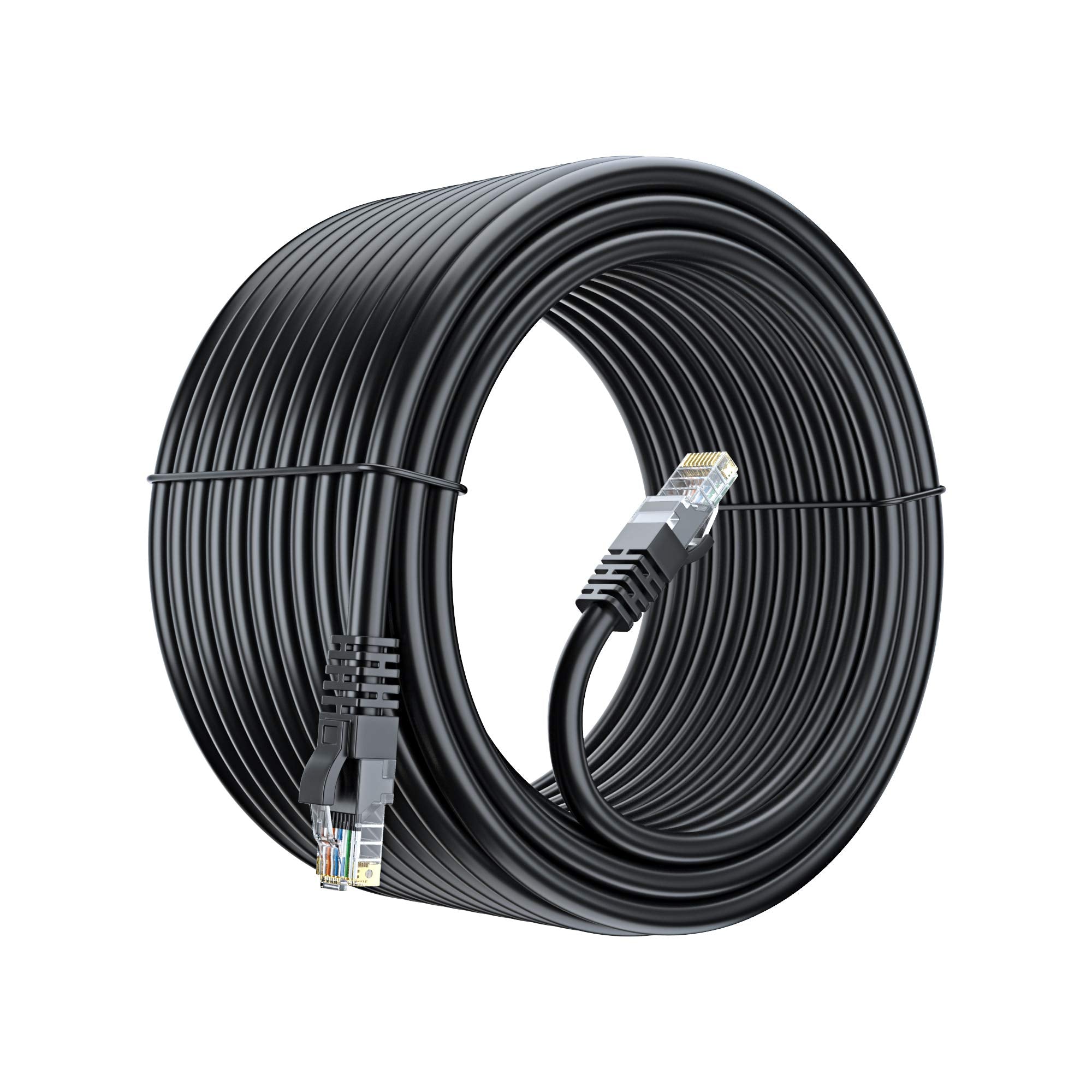 Maximm Cat 6 Ethernet Cable 100 Ft, 100% Pure Copper, Cat6 Cable Lan Cable, Internet Cable, Patch Cable And Network Cable   Utp (Black) 100 Feet