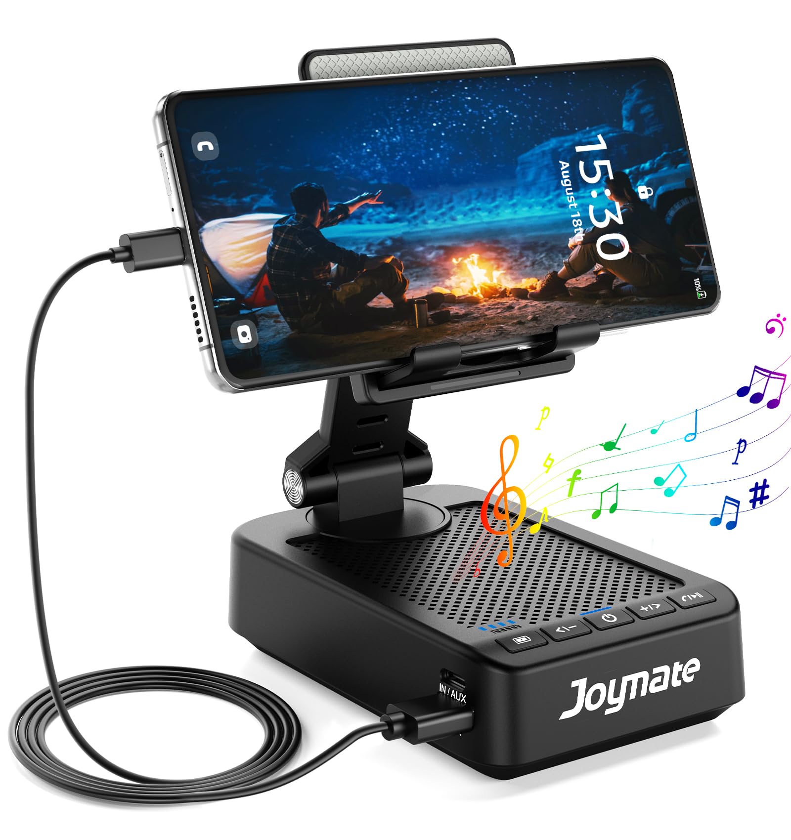 Gifts For Men Women, Joymate Bluetooth Speaker Phone Stand With Charging Function 360 Rotable Adjustable Cell Phone Holder Hd Su