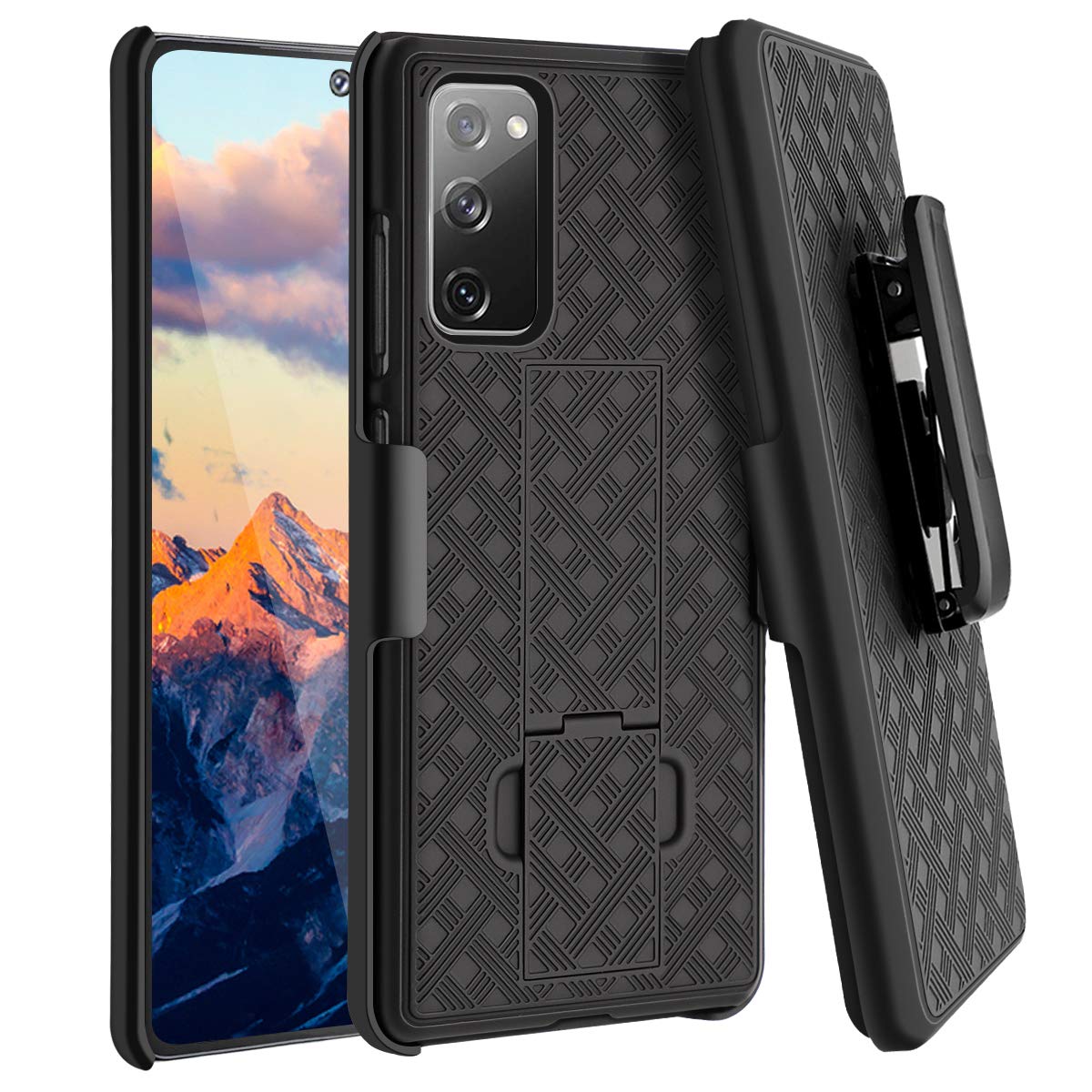 Samsung Galaxy S20 Fe 5G Case, Fingic Galaxy S20 Fe Belt Clip Holster Case Slim Combo Shell With Kickstand Swivel Belt Clip Hols