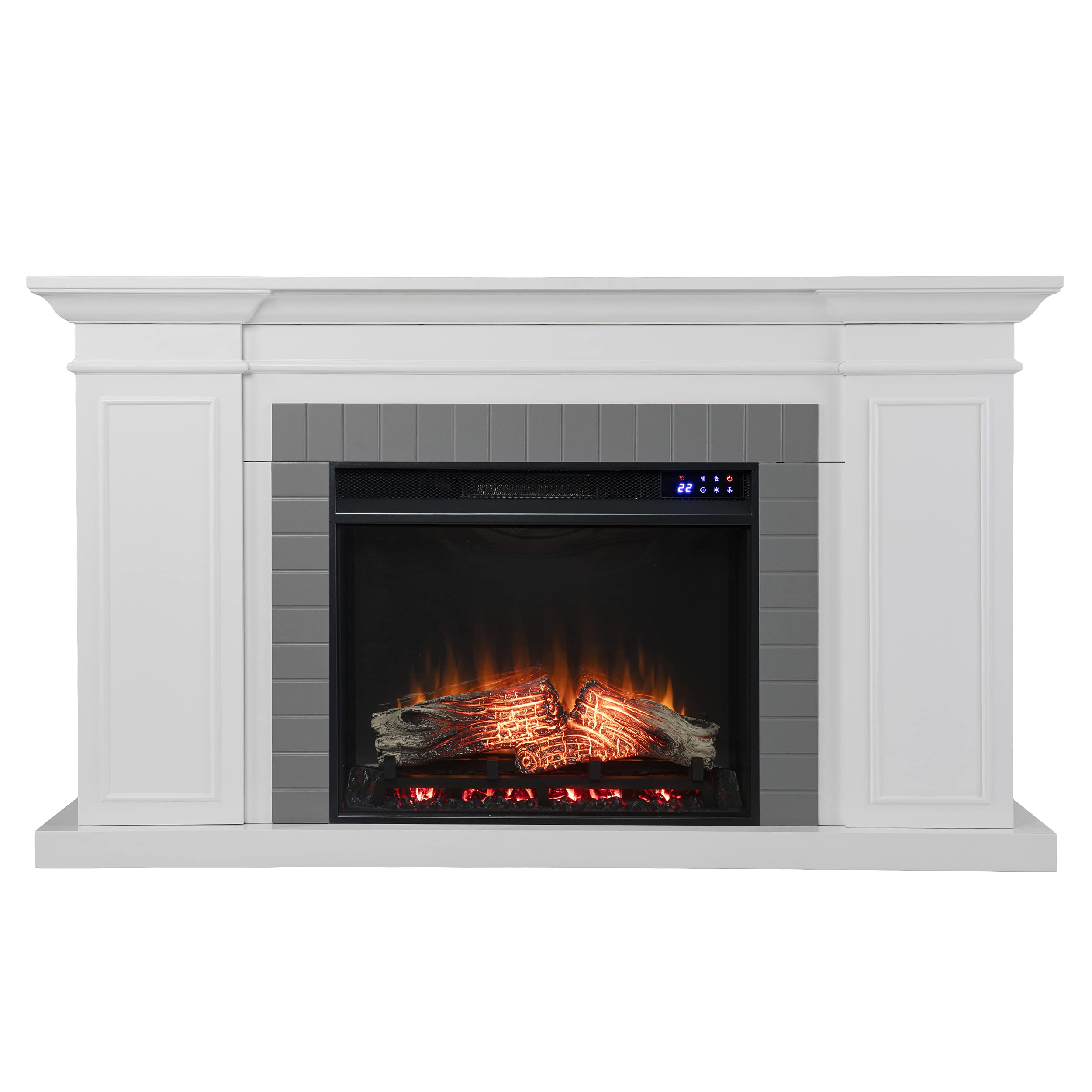 Sei Furniture Rylana Bookcase Electric Fireplace, White