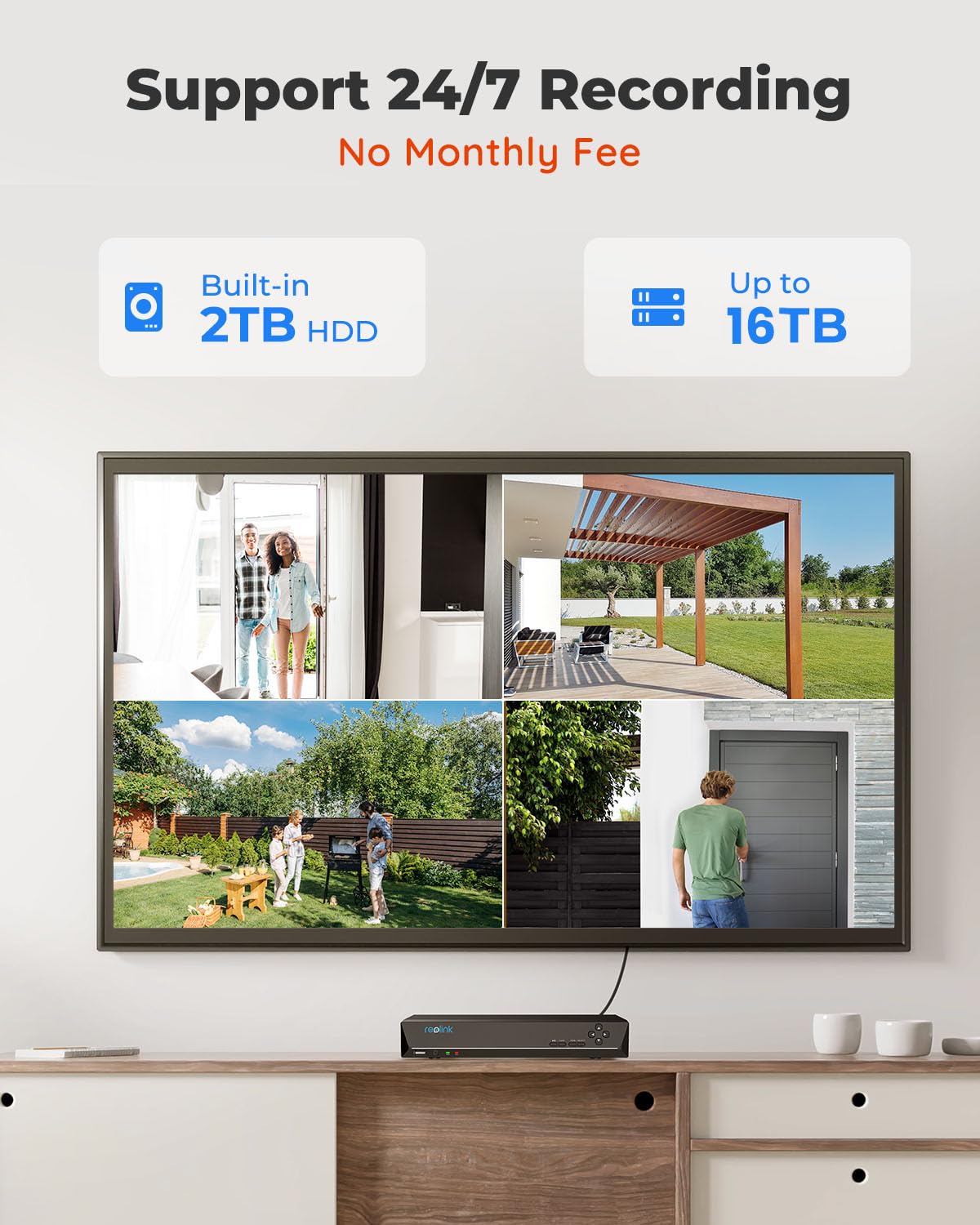 Reolink 4K Security Camera System With Pt Auto-Tracking, 355Pan 50Tilt, 4K Poe Cameras Home Surveillance Wired Outdoor, Smart Ai