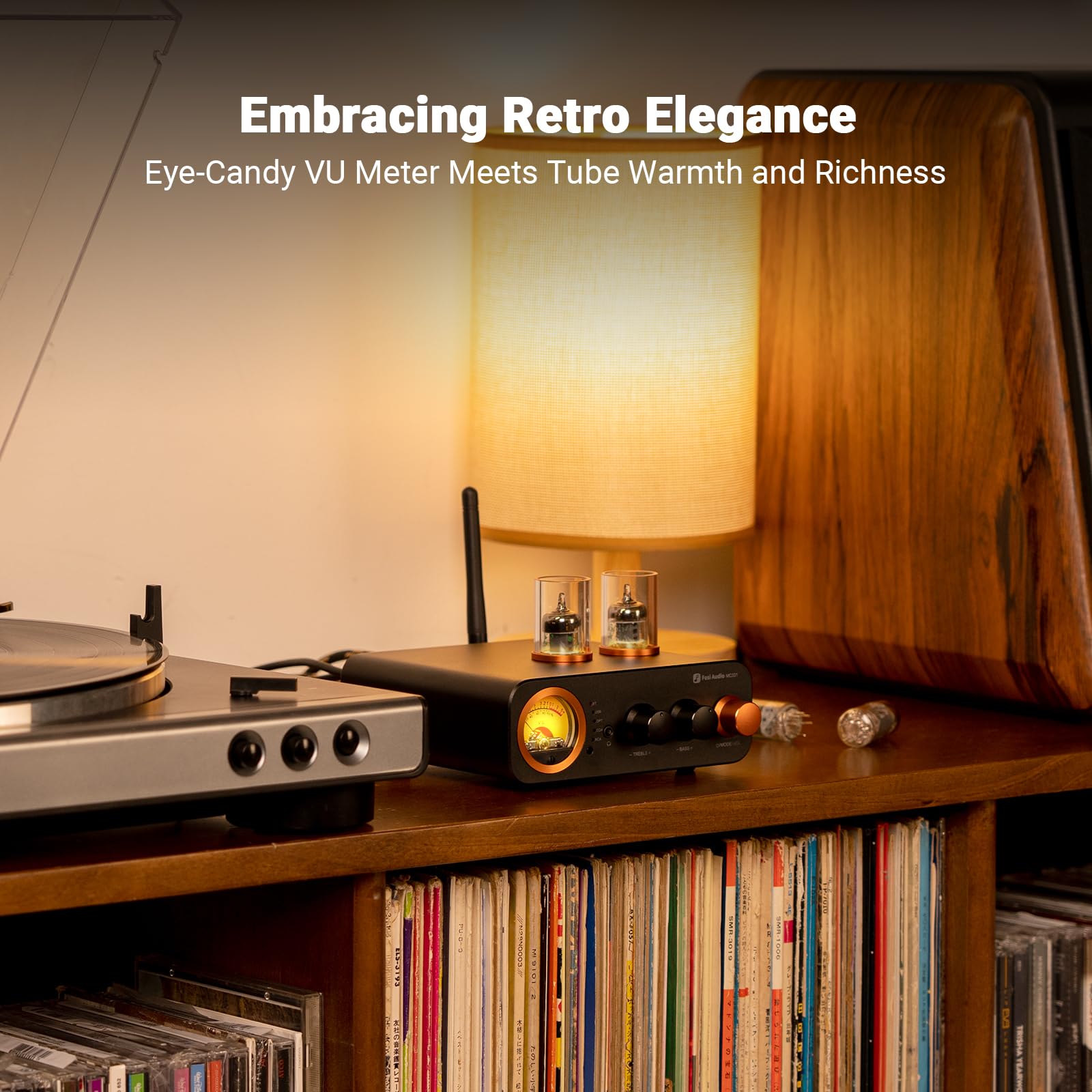 Fosi Audio Mc331 Tube Integrated Amplifier With Dac, 2 Channel Home Audio Stereo Power Amp For Hifi Bookshelf Speakers/3.5Mm Hea