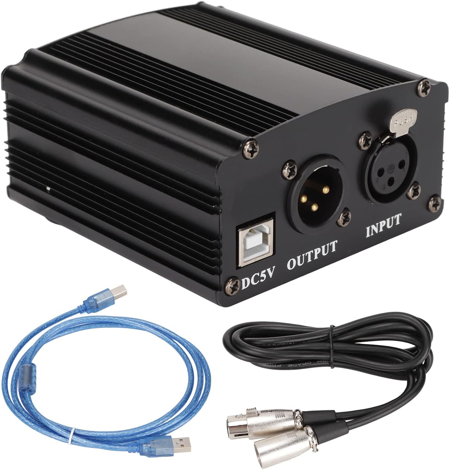 48V Phantom Power Supply with Adapter for BM 800 or Any Condenser Microphone Music Recording Equipment Phantom Power for BM 800 