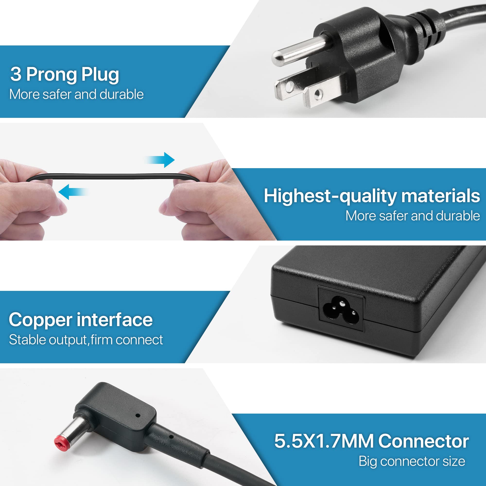 180W Charger Fit For Acer Nitro 5 7 Predator Helios 300 Predator Triton 300 500 Series Laptop Power Supply Cord