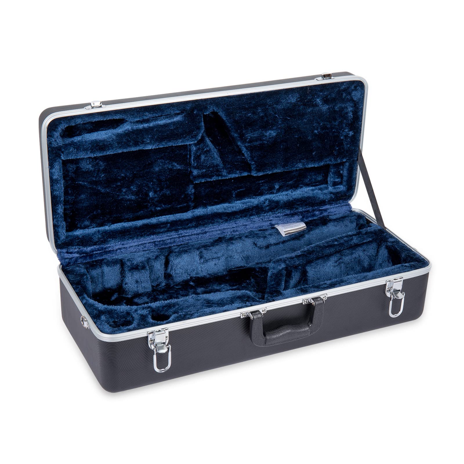 Crossrock Abs Alto Saxophone Case   Rectangular Black Diamond Texture, Deep Blue Velvet Interior, Security Lock & Detachable Str