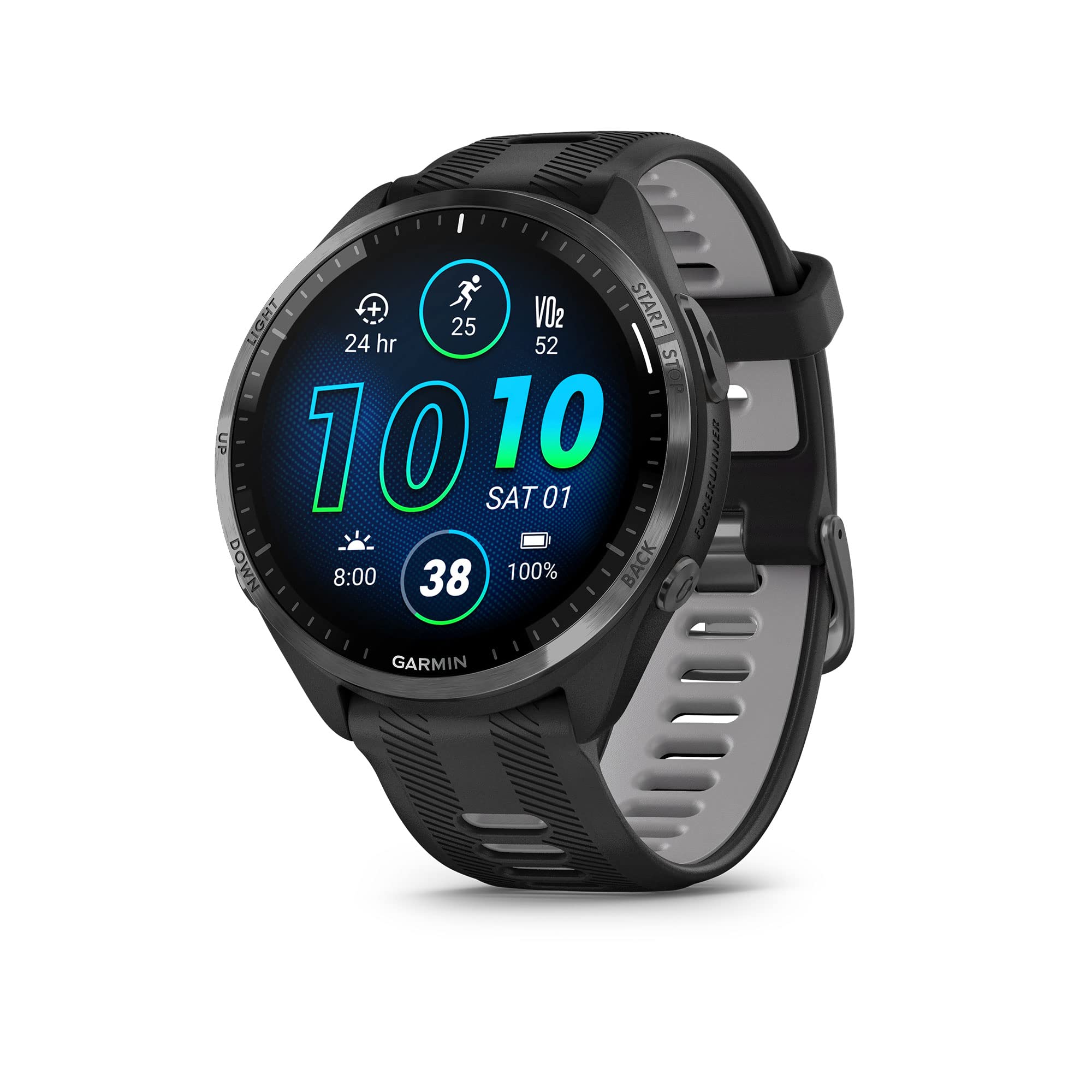 Garmin Forerunner 965 Running Smartwatch, Colorful Amoled Display, Training Metrics And Recovery Insights, Black And Powder Gray