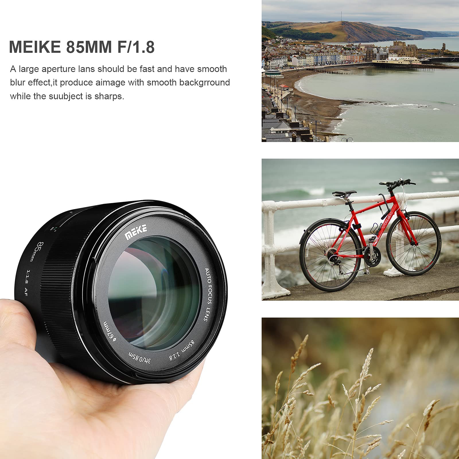 Meike 85Mm F1.8 Wide Aperture Full Frame Auto Focus Telephoto Lens For Nikon F Mount Dslr Camera And Compatible With Nikon Aps-C