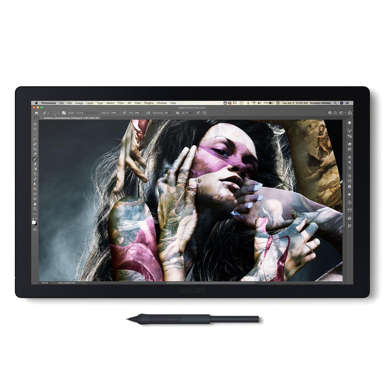 Wacom Cintiq Pro 17 Drawing Tablet with Screen, 17.3 Ultra HD 4K Touchscreen Display Graphic Arts Tablet with Pro Pen 3, Profess