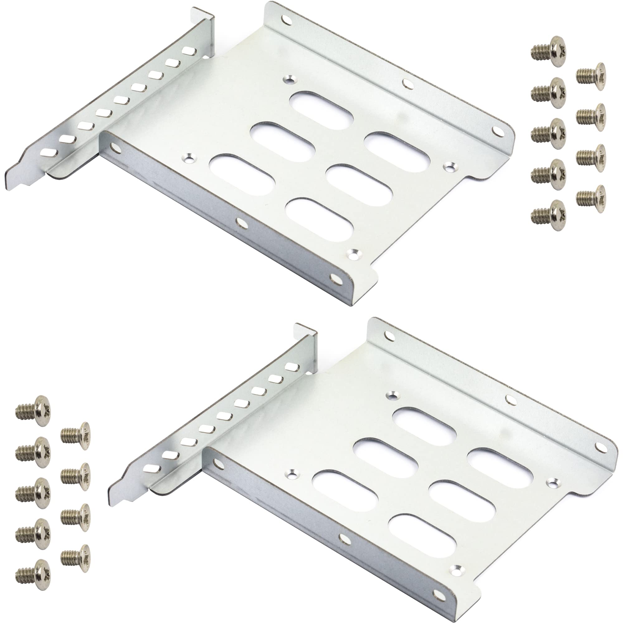 2pcs 2.5  to 3.5  Hard Drive Tray Holder for PCI SSD HDD Metal Mounting Bracket Adapter