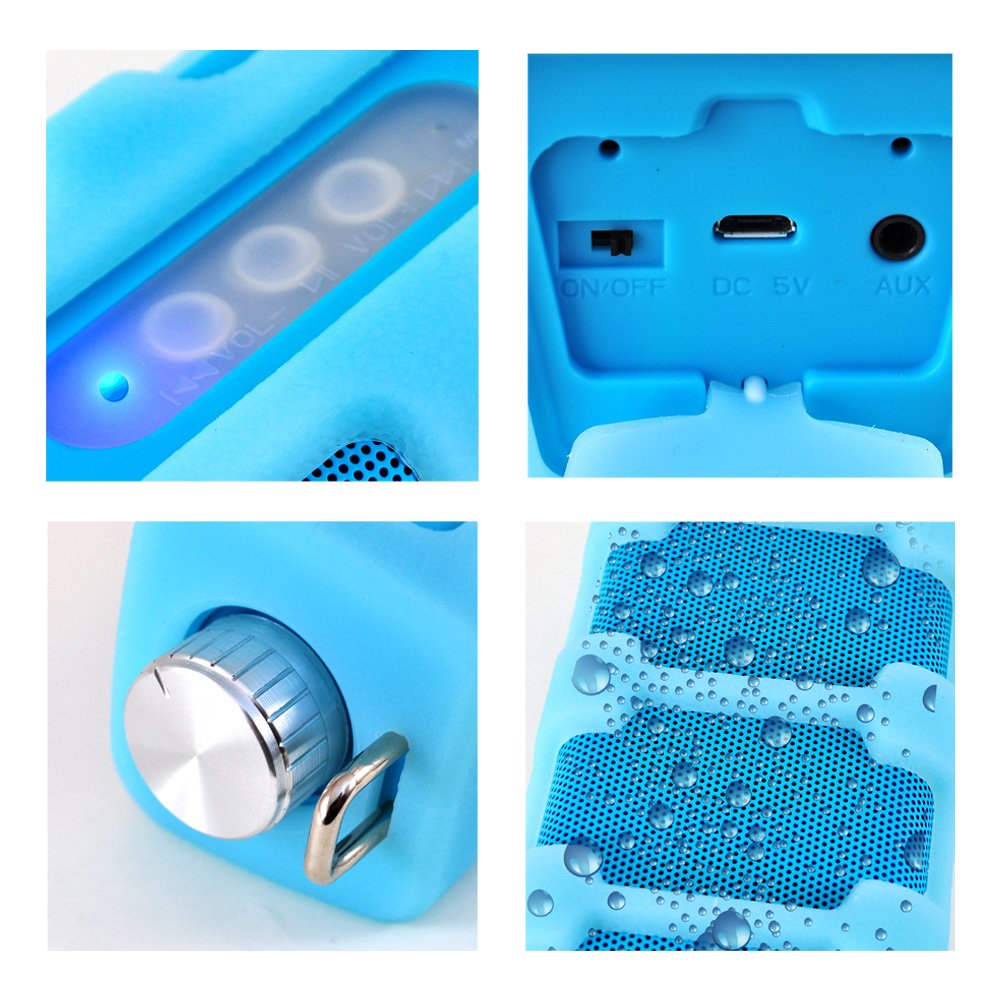 Pyle Jam Tunes Box Sports Speaker   Wireless Portable Rugged Waterproof Bluetooth Compatible Sound Stereo With, Aux In Jack, Rec