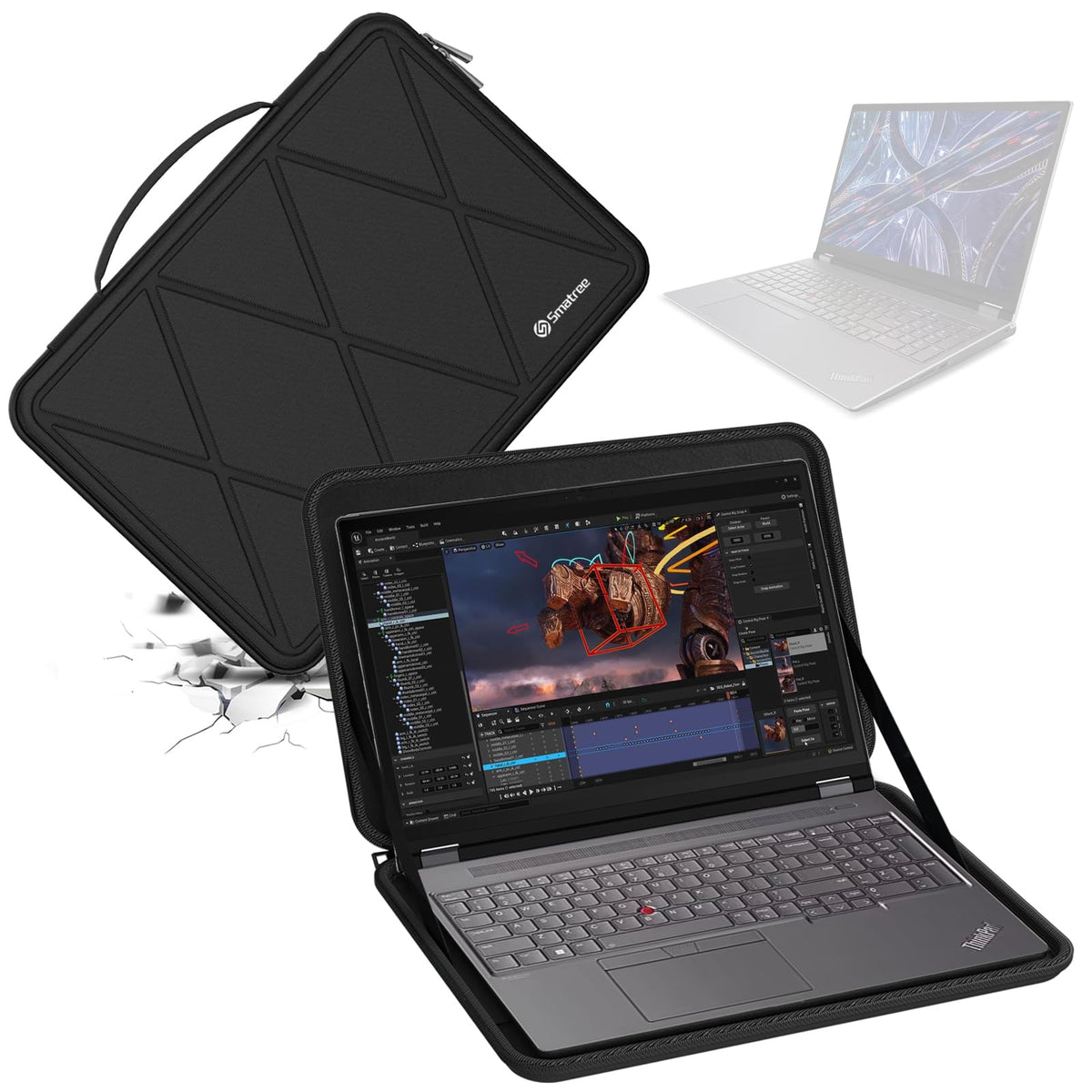 Smatree Hard EVA Protective Sleeve Case Compatible for 16 inch Lenovo ThinkPad P16 Gen 2 Mobile Workstation, for 16 inch Laptop Waterproof Hard Sleeve (X8308)